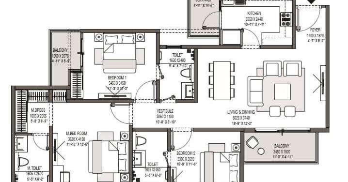 godrej windsor apartment 3 bhk 1116sqft 20233608143620