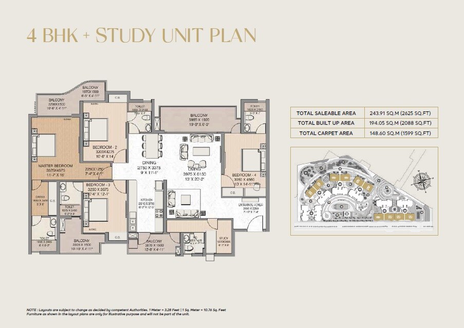 4 BHK 2625 Sq. Ft. Apartment