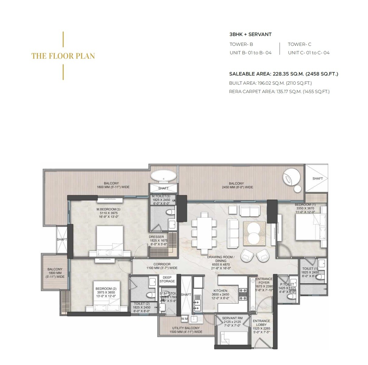 3 BHK 2458 Sq. Ft. Apartment
