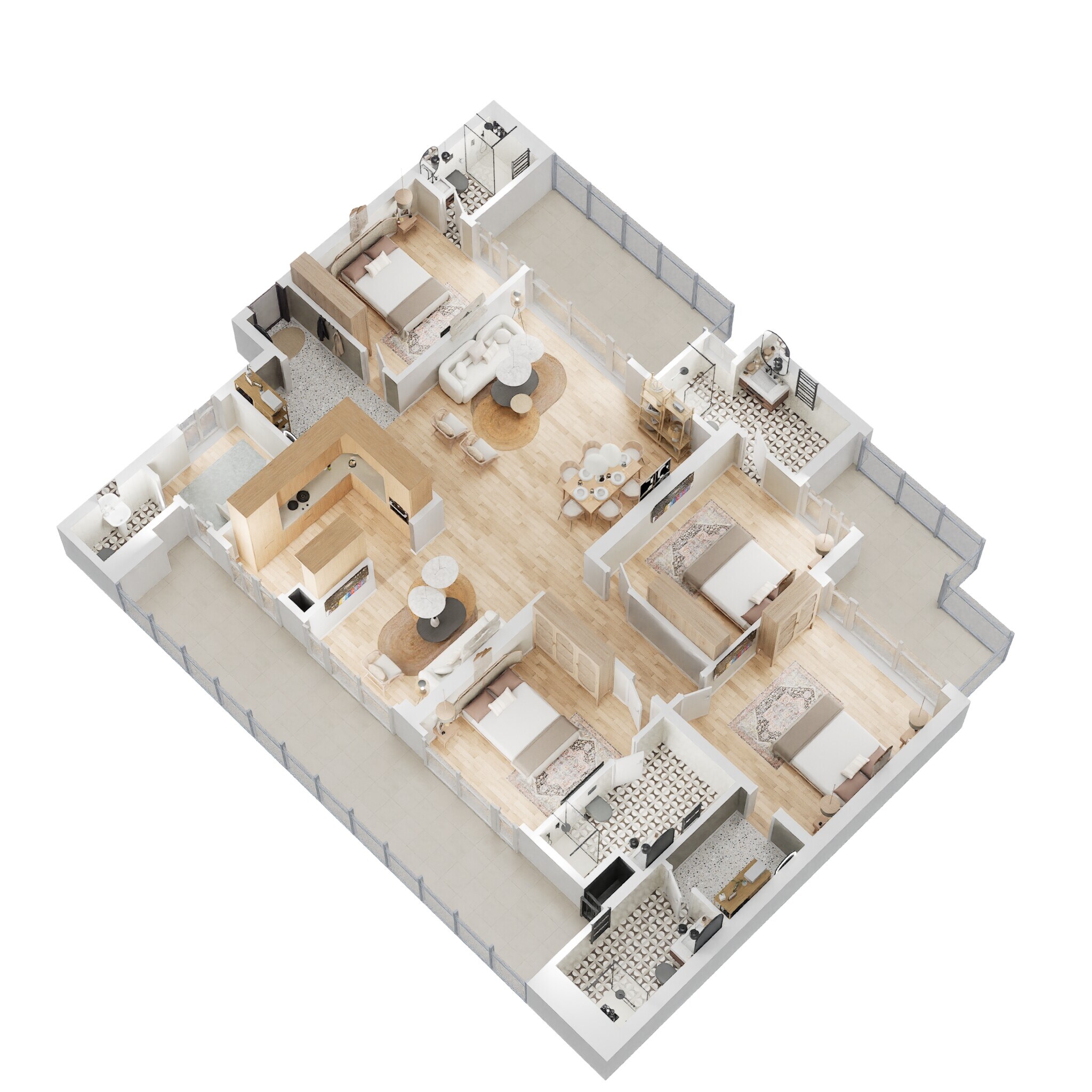 Floor plan of 4 BHK 3200 Sq. Ft. Apartment in Gulshan Avante, Greater Noida