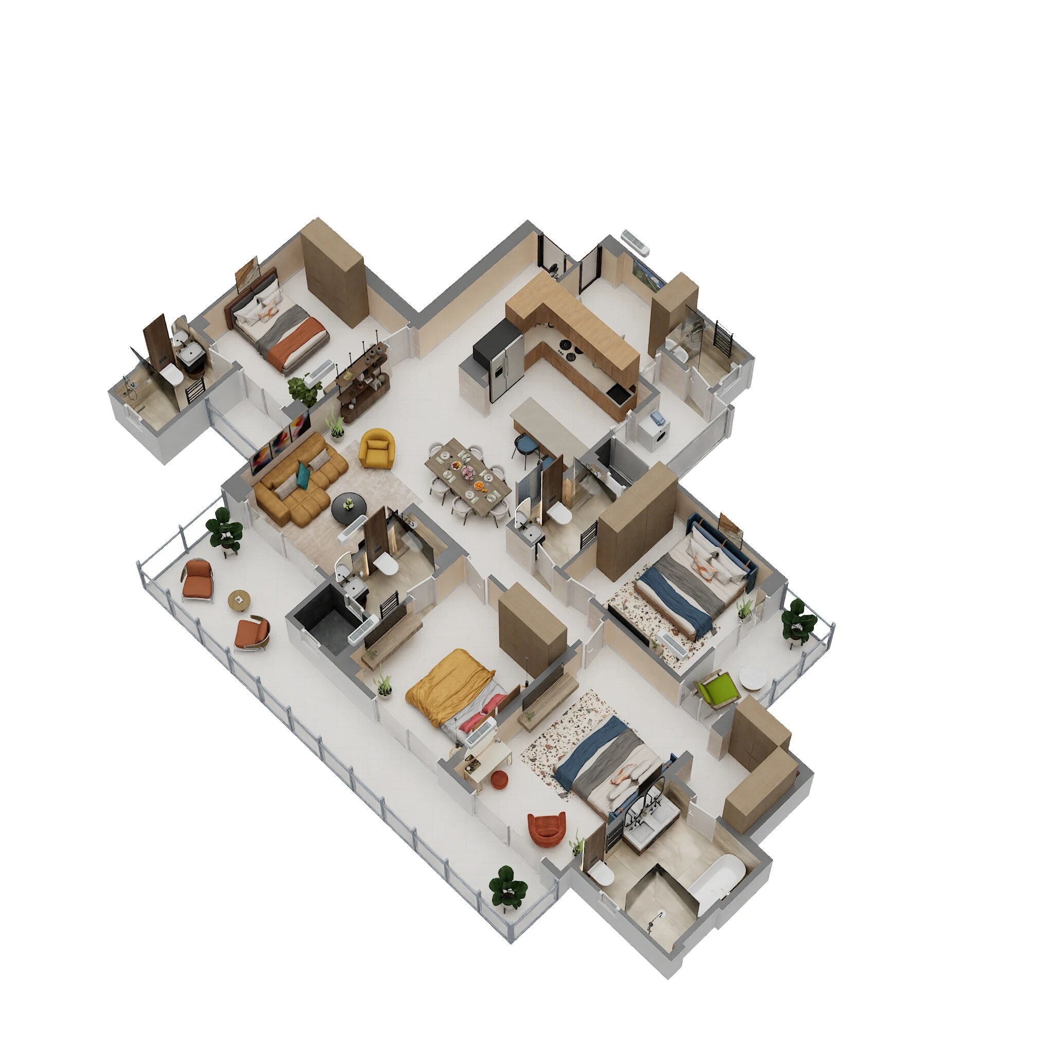 Floor plan of 4 BHK 2680 Sq. Ft. Apartment in Imperia The Sephyra, Greater Noida