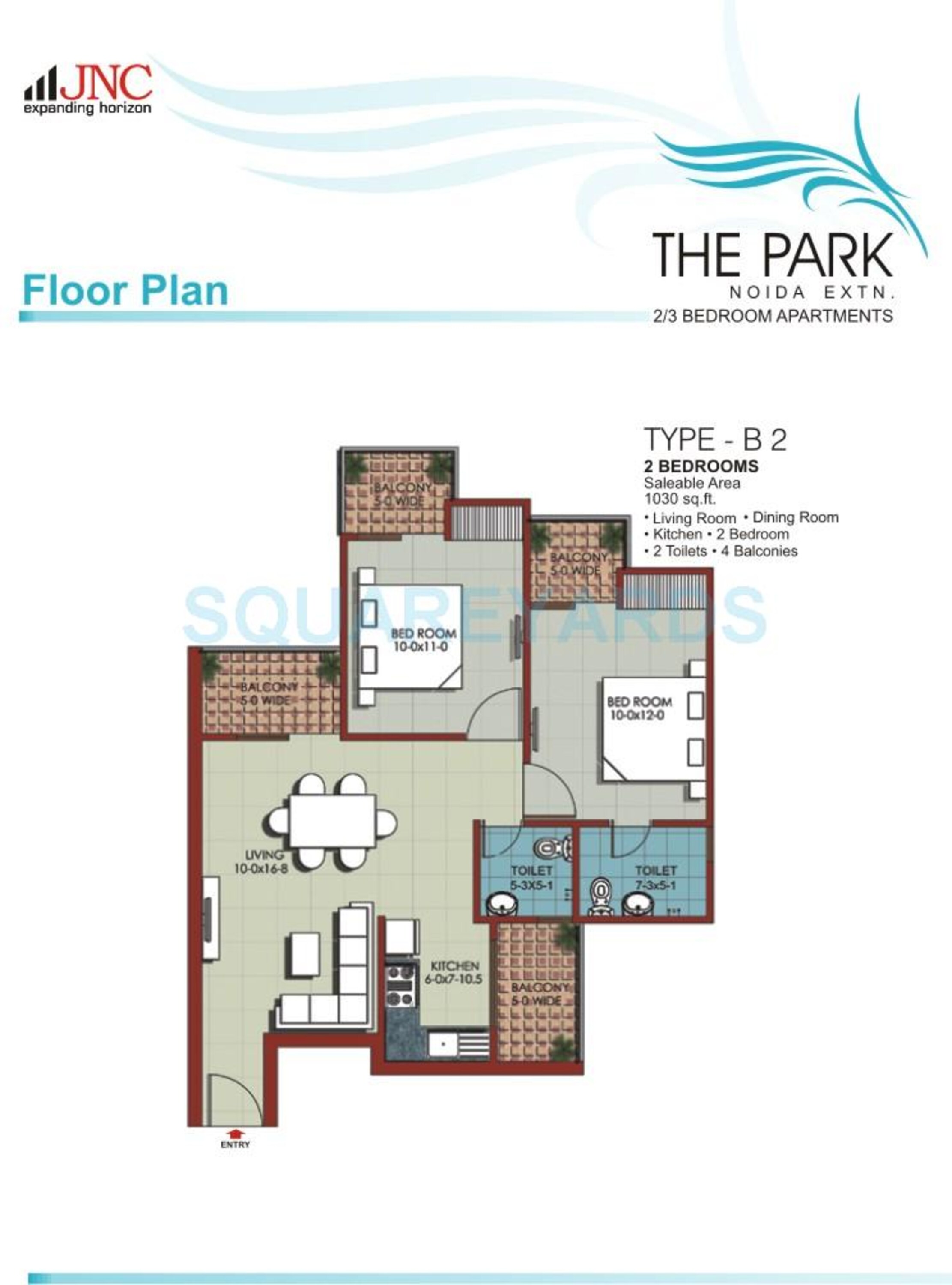 jnc the park apartment 2bhk 1030sqft 1