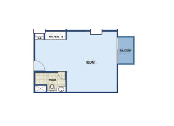 Floor plan of 700 Sq. Ft. Studio in KB West Walk, Greater Noida
