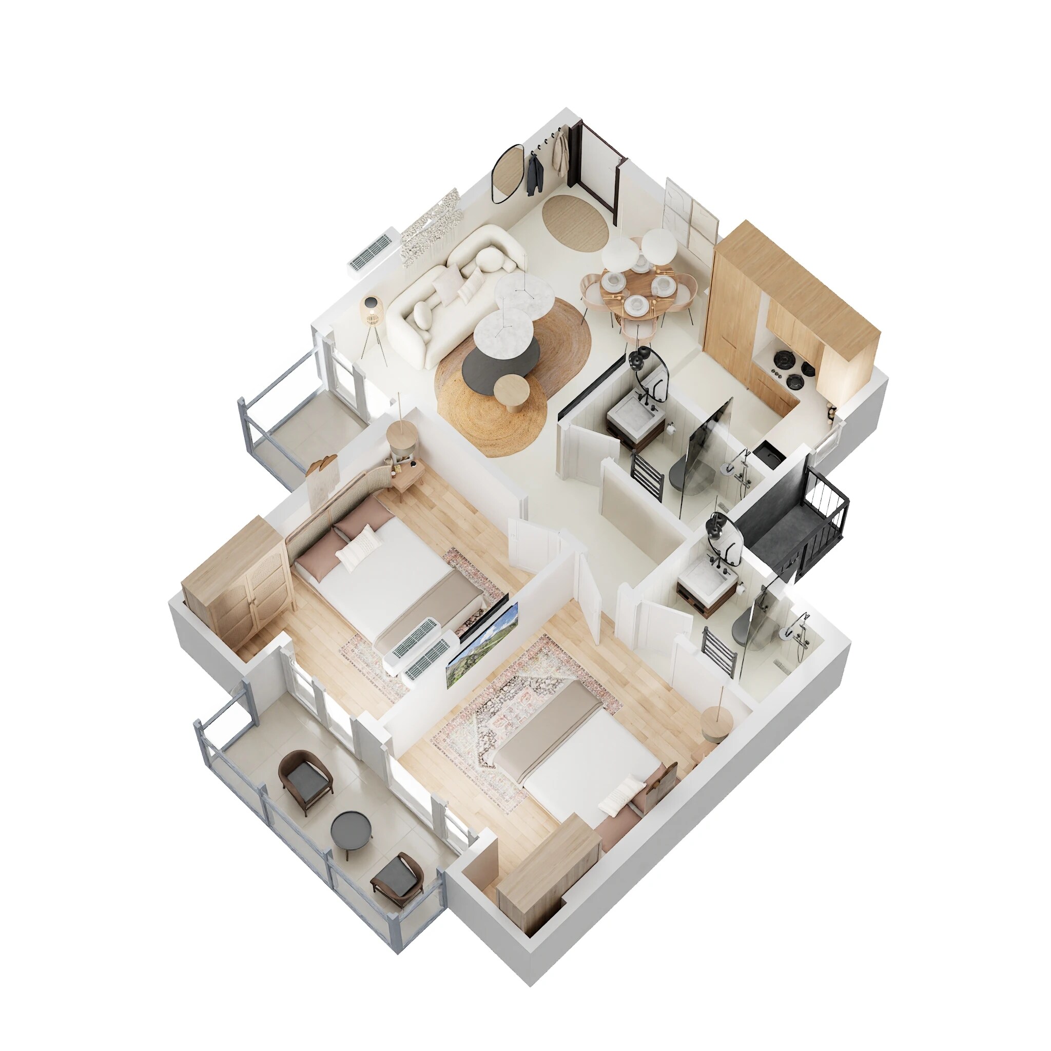 2 BHK 850 Sq. Ft. Apartment