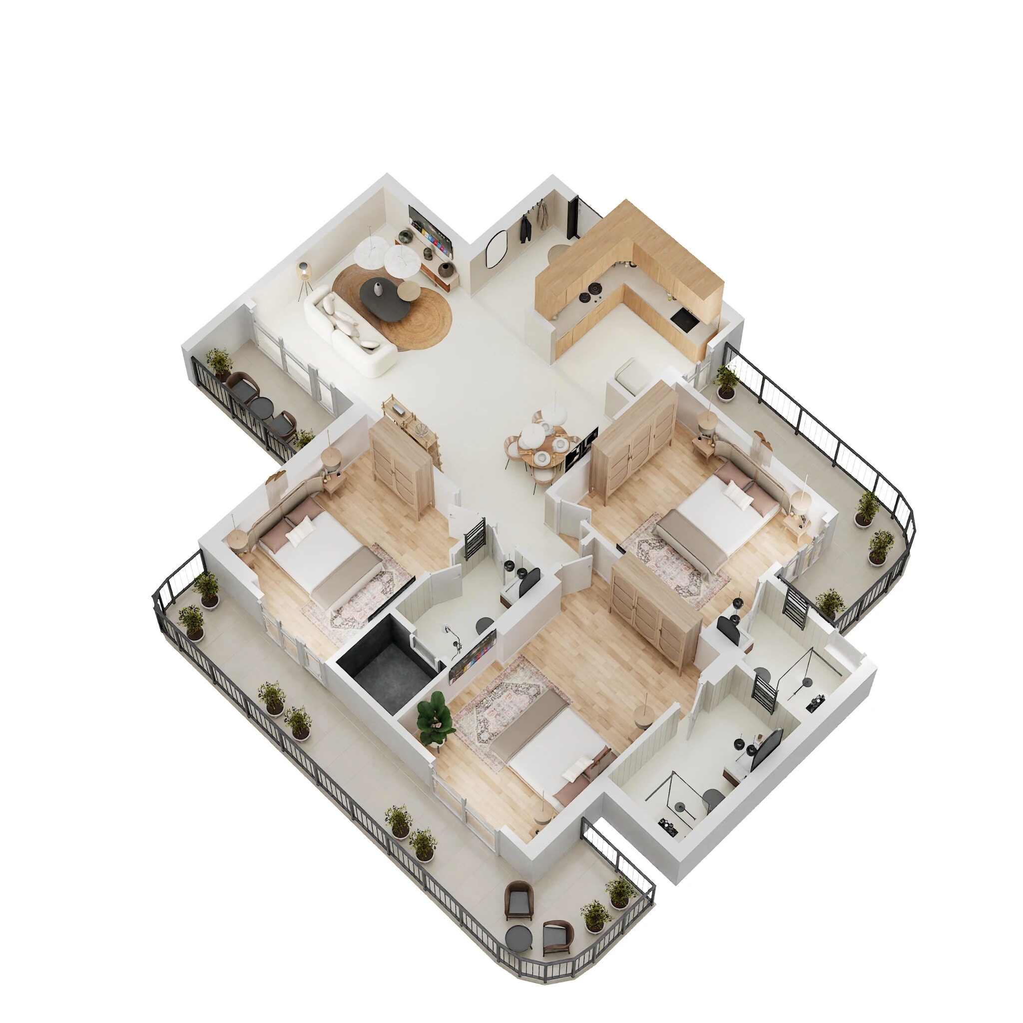 Floor plan of 3 BHK 2025 Sq. Ft. Apartment in Mahagun My Laagoon, Greater Noida
