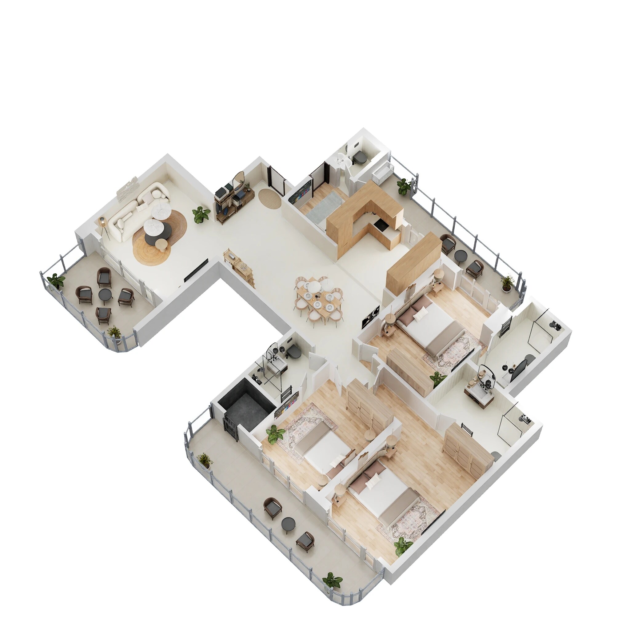 Floor plan of 3 BHK 2560 Sq. Ft. Apartment in Mahagun My Laagoon, Greater Noida