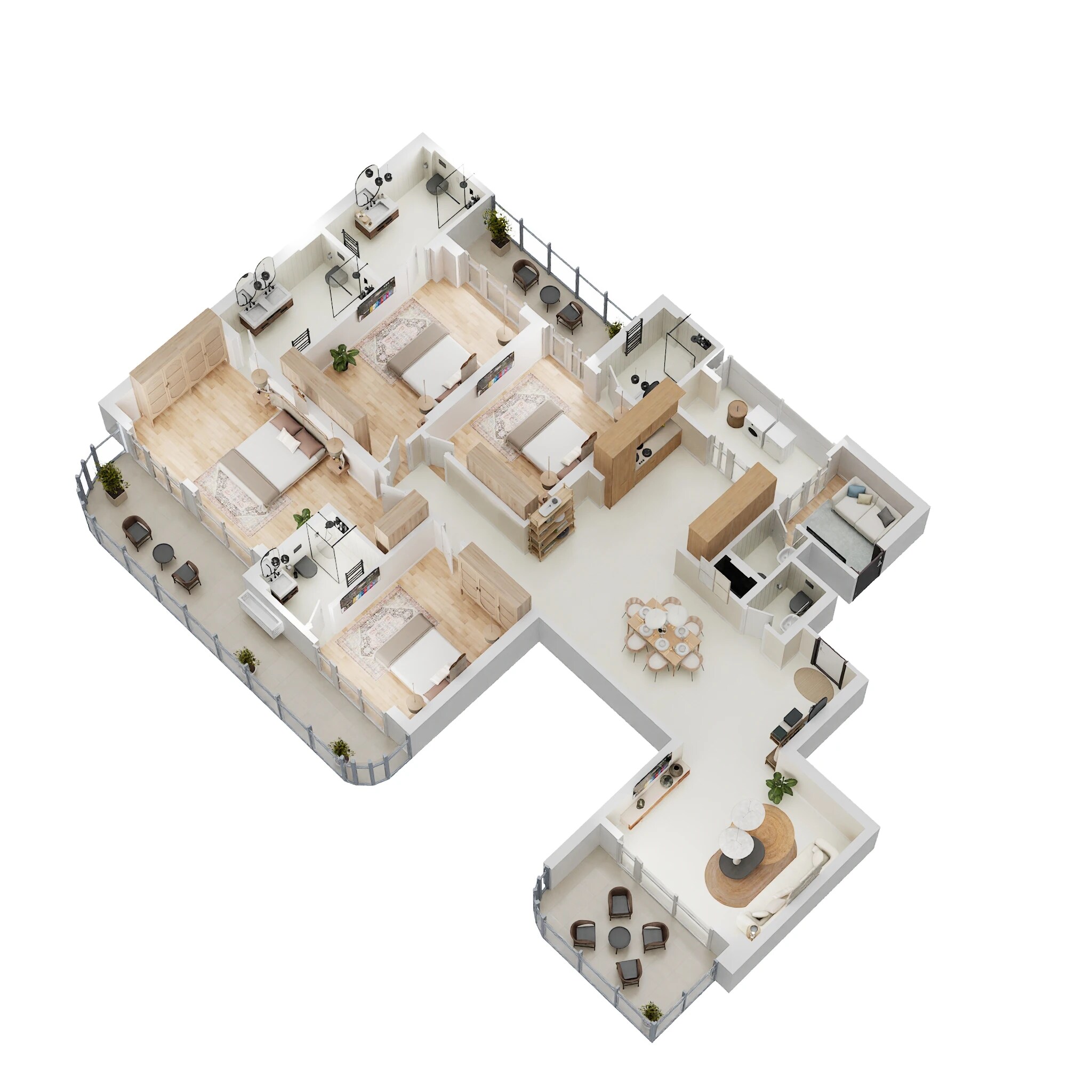 Floor plan of 4 BHK 3175 Sq. Ft. Apartment in Mahagun My Laagoon, Greater Noida
