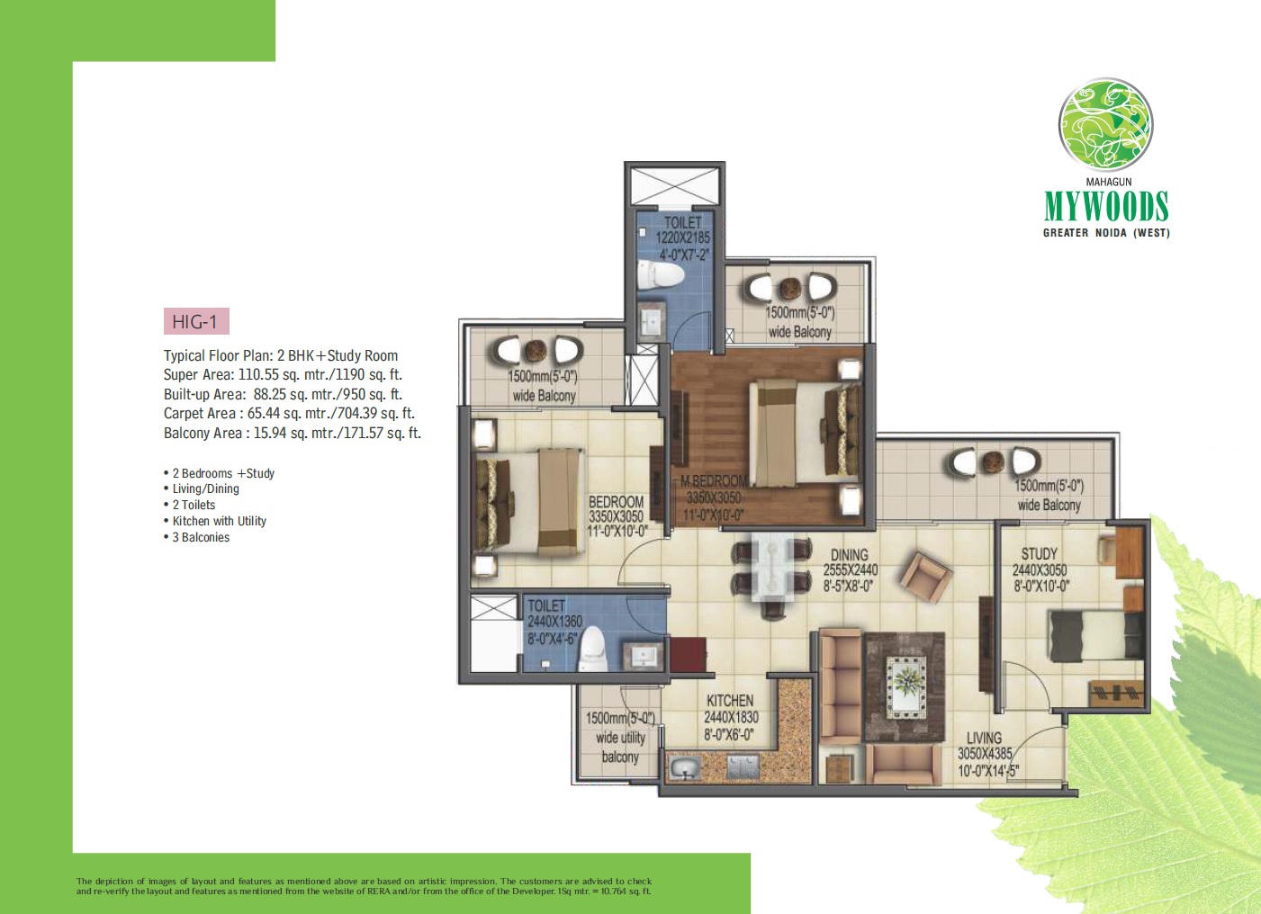 mahagun mywoods apartment 2 bhk 1190sqft 20262413152408