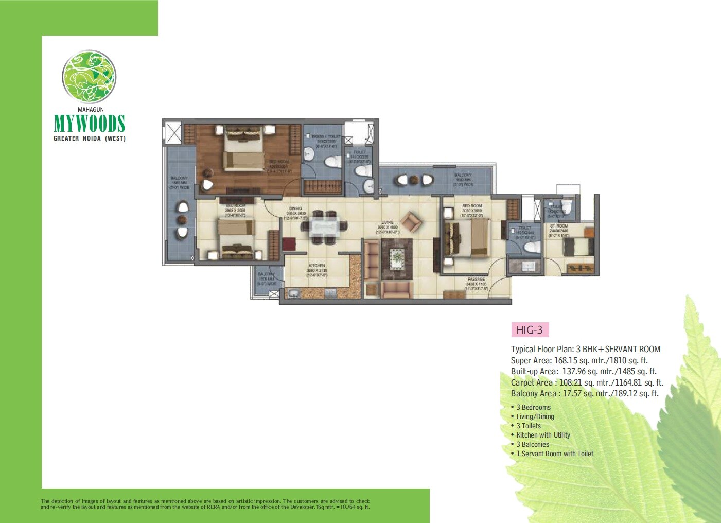 3 BHK 1810 Sq. Ft. Apartment