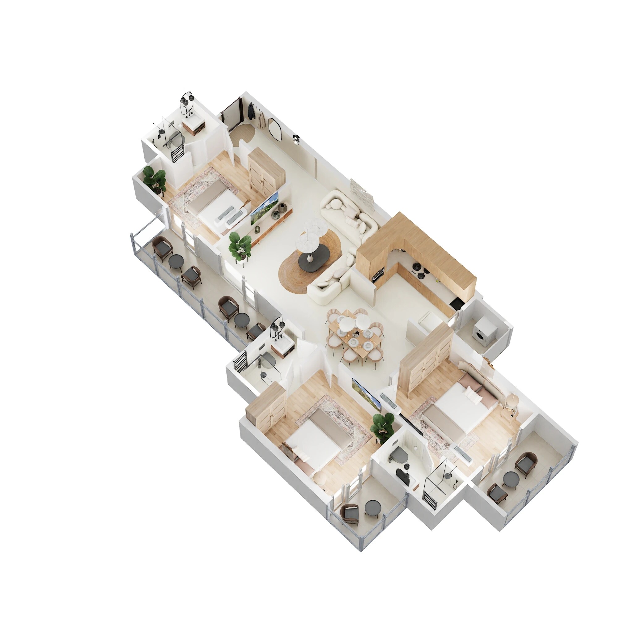 Floor plan of 3 BHK 1520 Sq. Ft. Apartment in Mahagun Mywoods II, Greater Noida