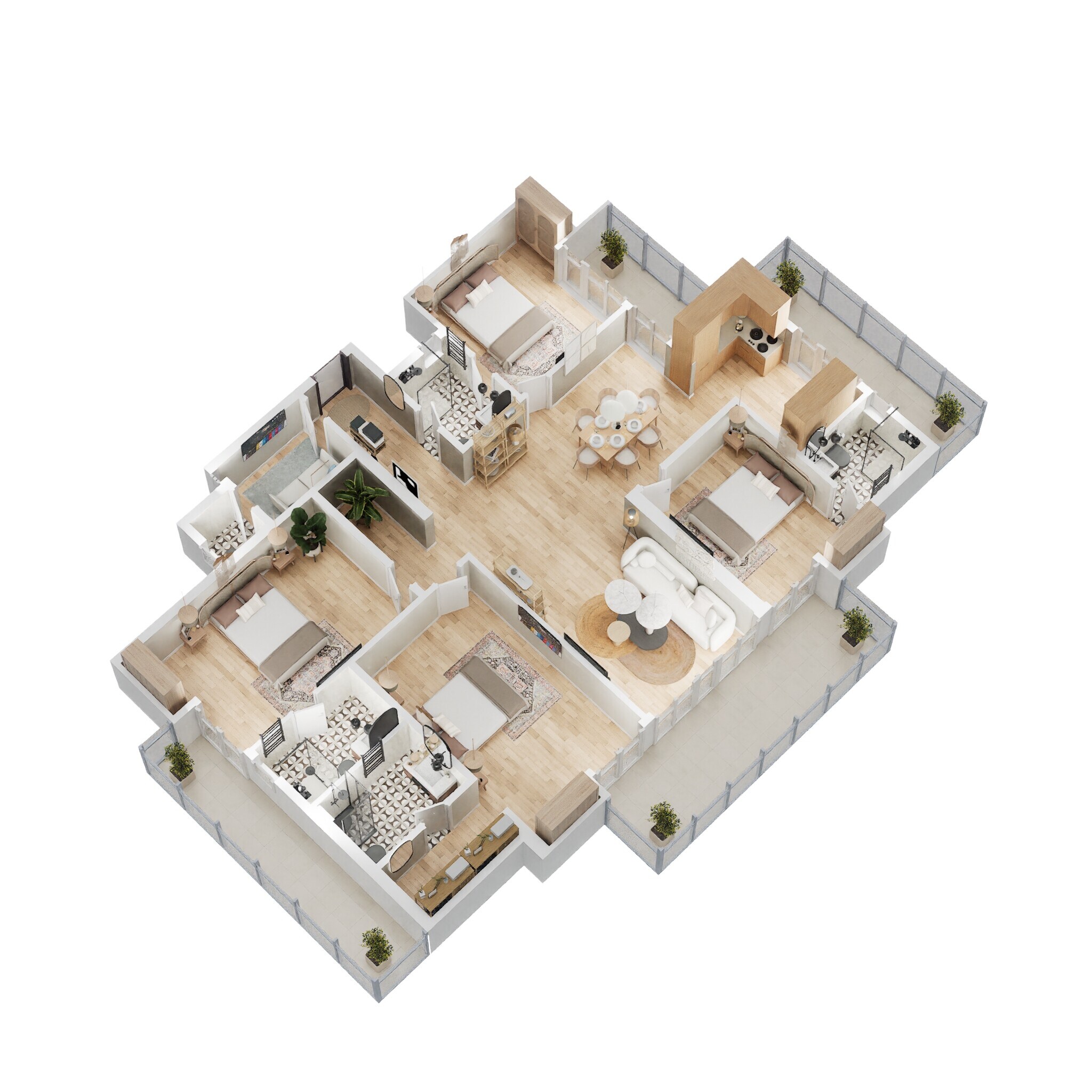 Floor plan of 4 BHK 2640 Sq. Ft. Apartment in Mahaluxmi Migsun Ultimo, Greater Noida