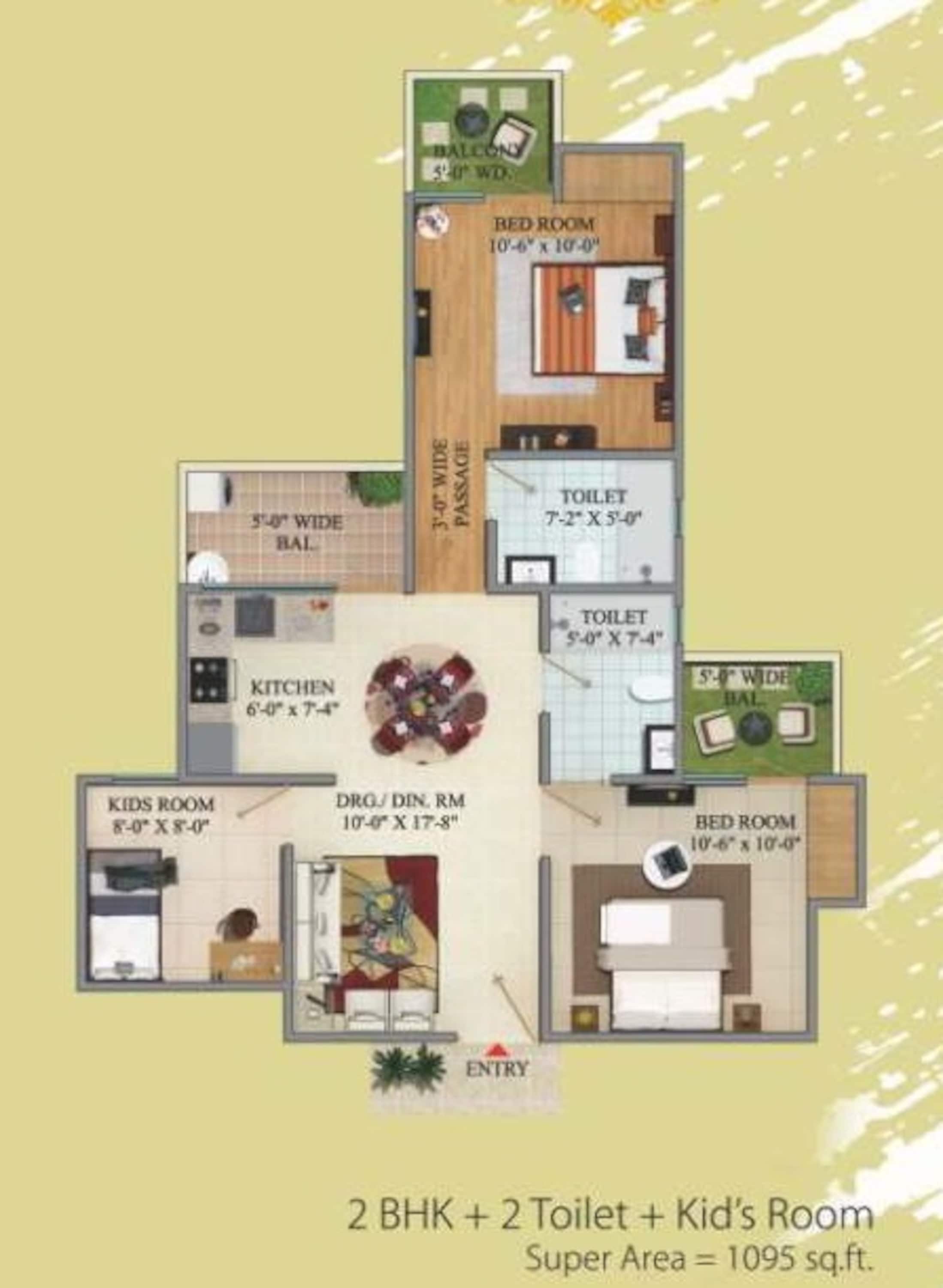 migsun green mansion apartment 2bhk 1095sqft 81