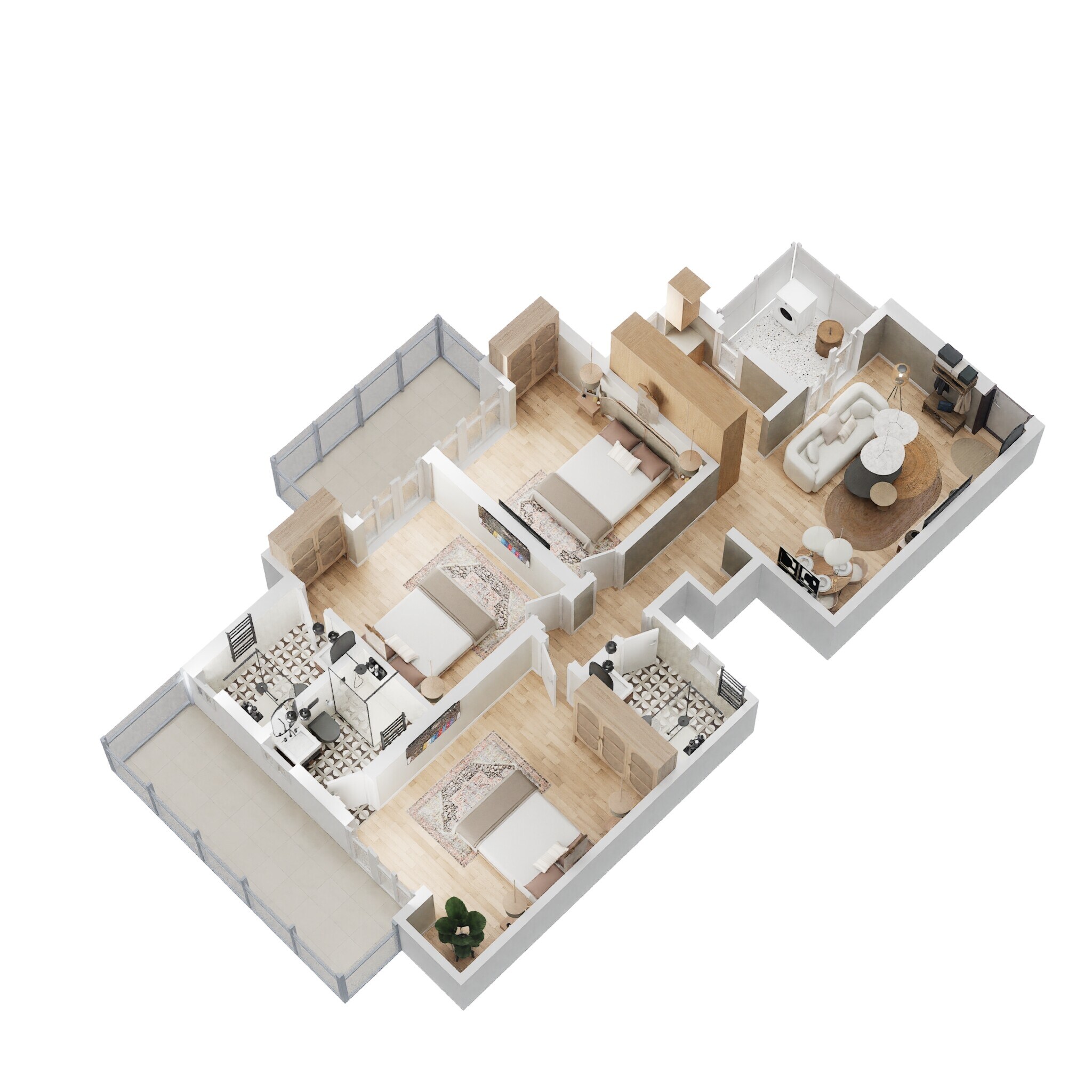 Floor plan of 3 BHK 1399 Sq. Ft. Apartment in Migsun Twinz, Greater Noida