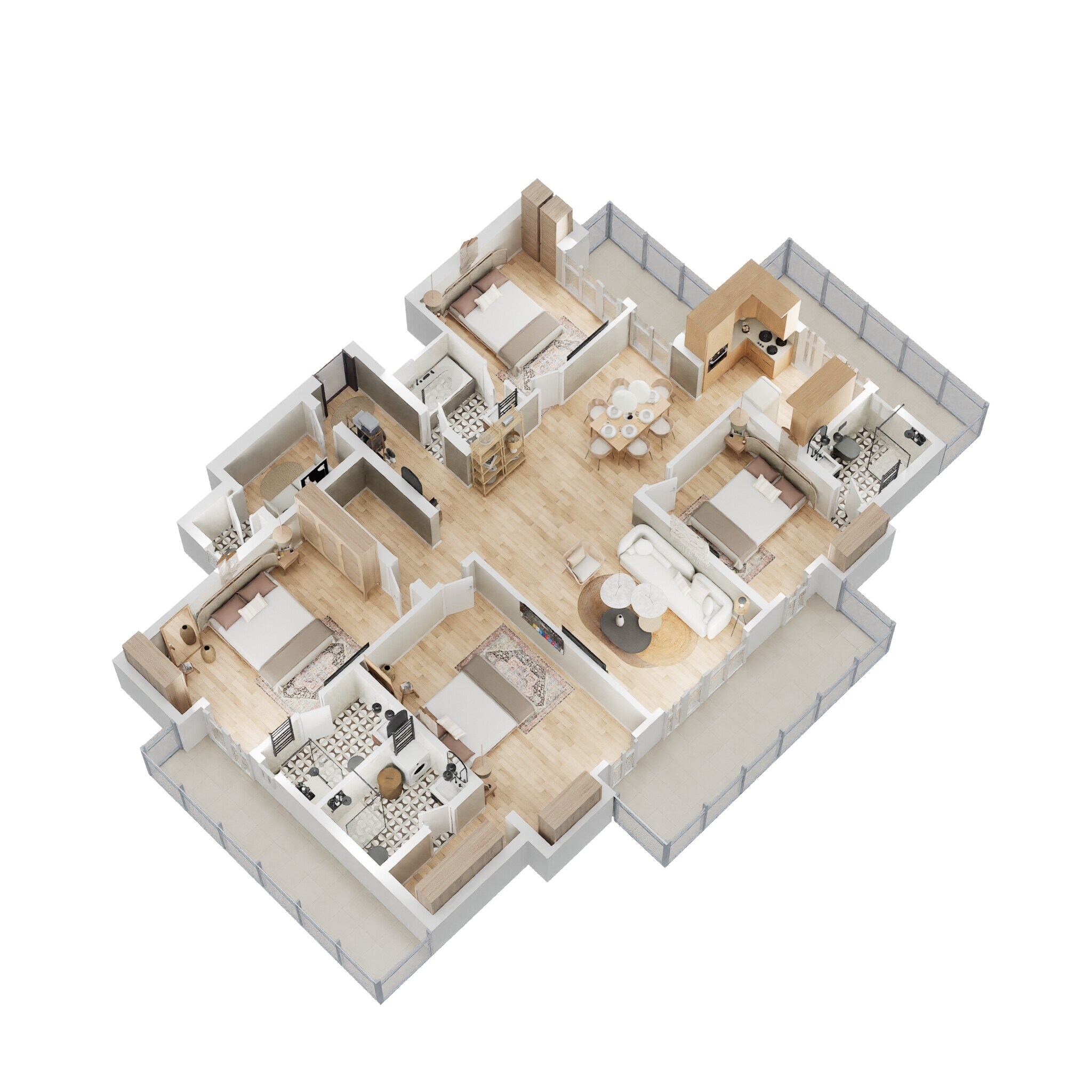 Floor plan of 4 BHK 2134 Sq. Ft. Apartment in Migsun Twinz, Greater Noida