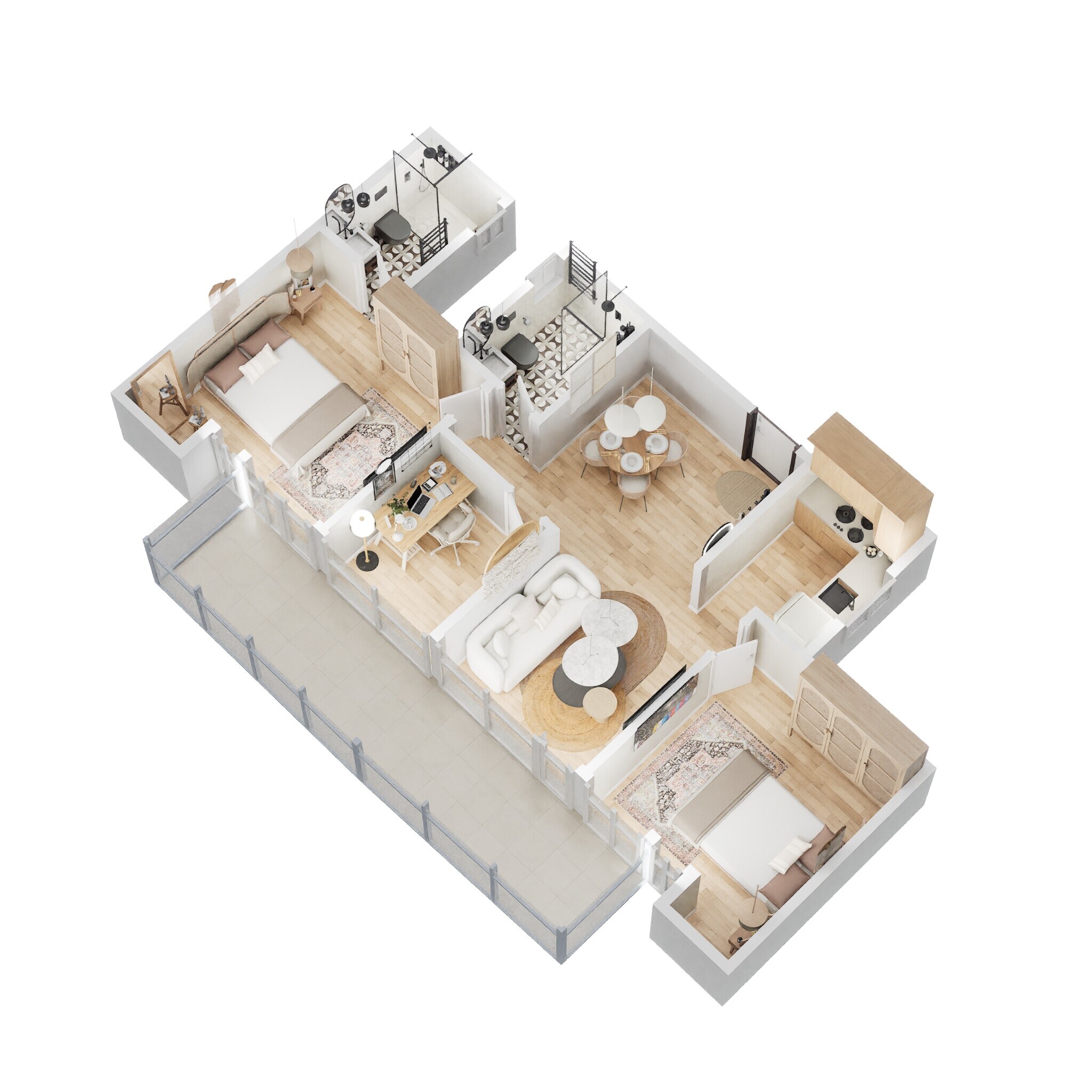 Floor plan of 2 BHK 1140 Sq. Ft. Apartment in Mahaluxmi Migsun Ultimo, Greater Noida