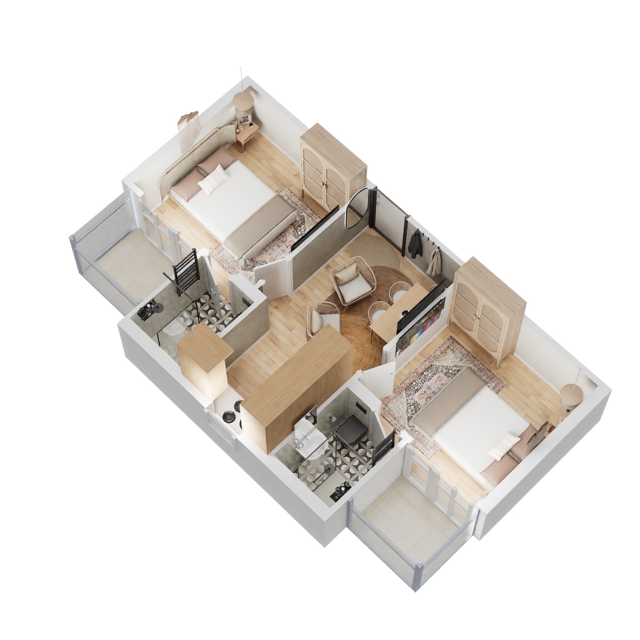 Floor plan of 2 BHK 660 Sq. Ft. Apartment in Migsun Vilaasa, Greater Noida