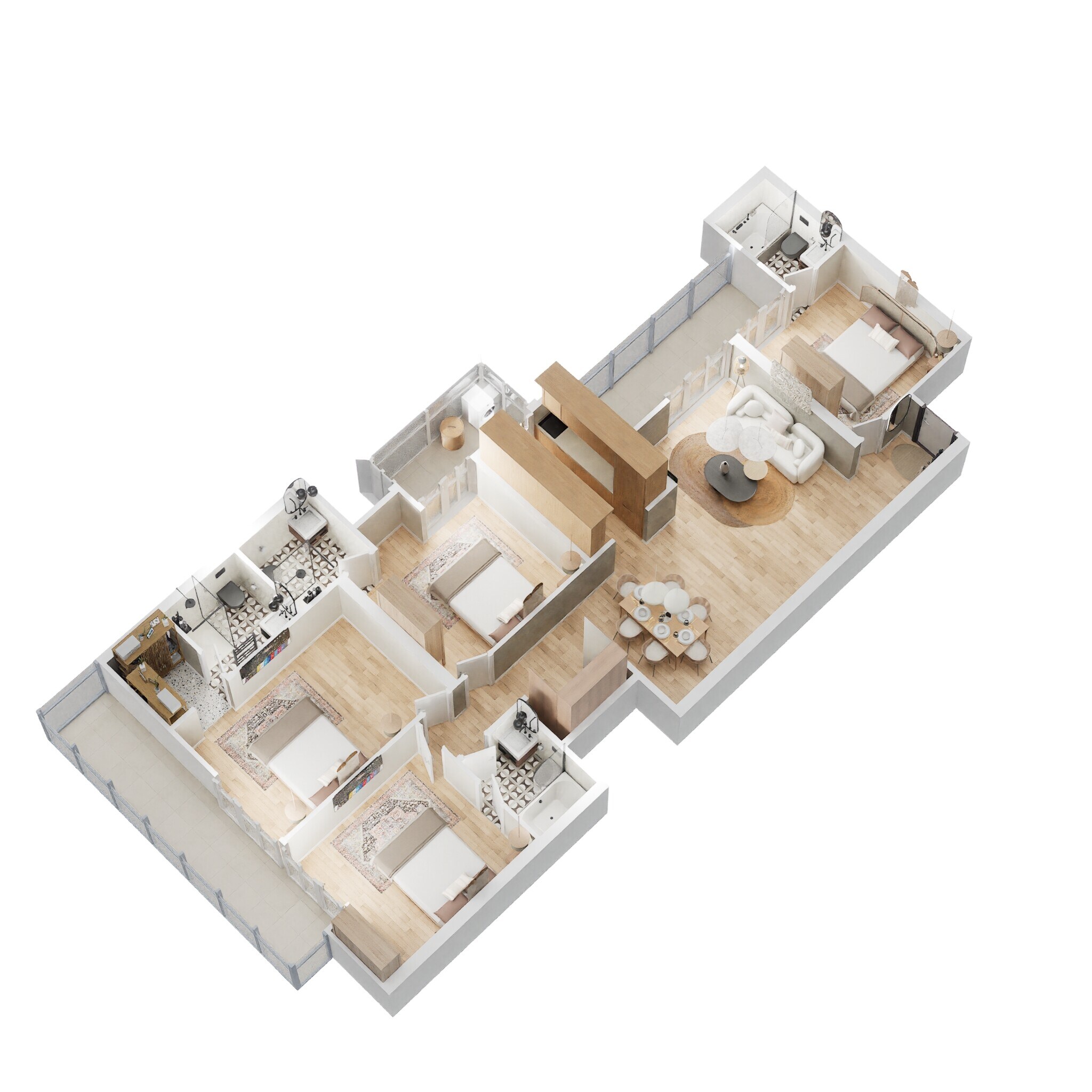 Floor plan of 4 BHK 1925 Sq. Ft. Apartment in Migsun Vilaasa, Greater Noida
