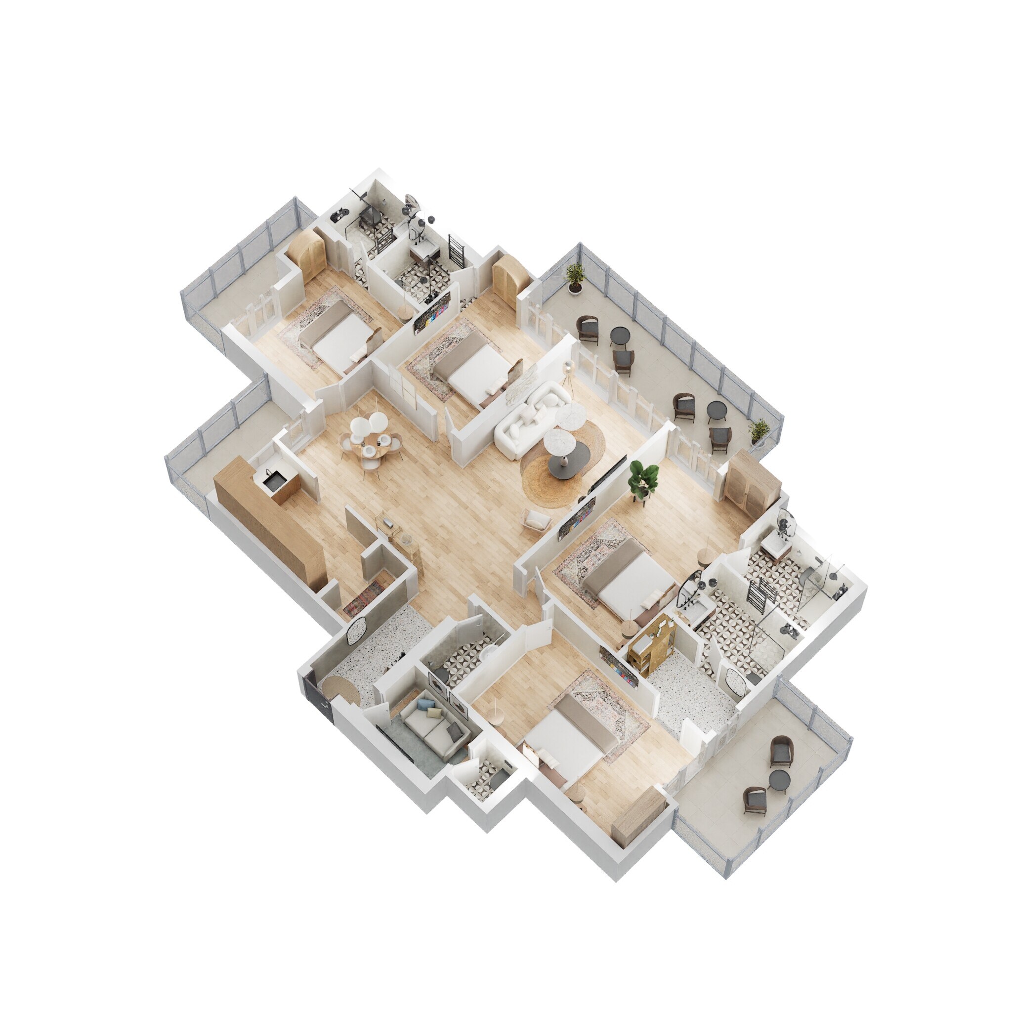 Floor plan of 4 BHK 2740 Sq. Ft. Apartment in Migsun Vilaasa, Greater Noida