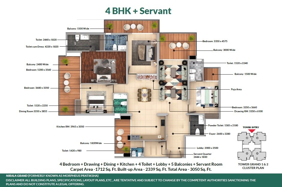 4 BHK 3050 Sq. Ft. Apartment