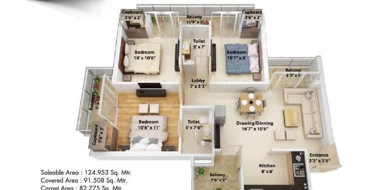 ncr monarch apartment 3 bhk 1345sqft 20245815175804