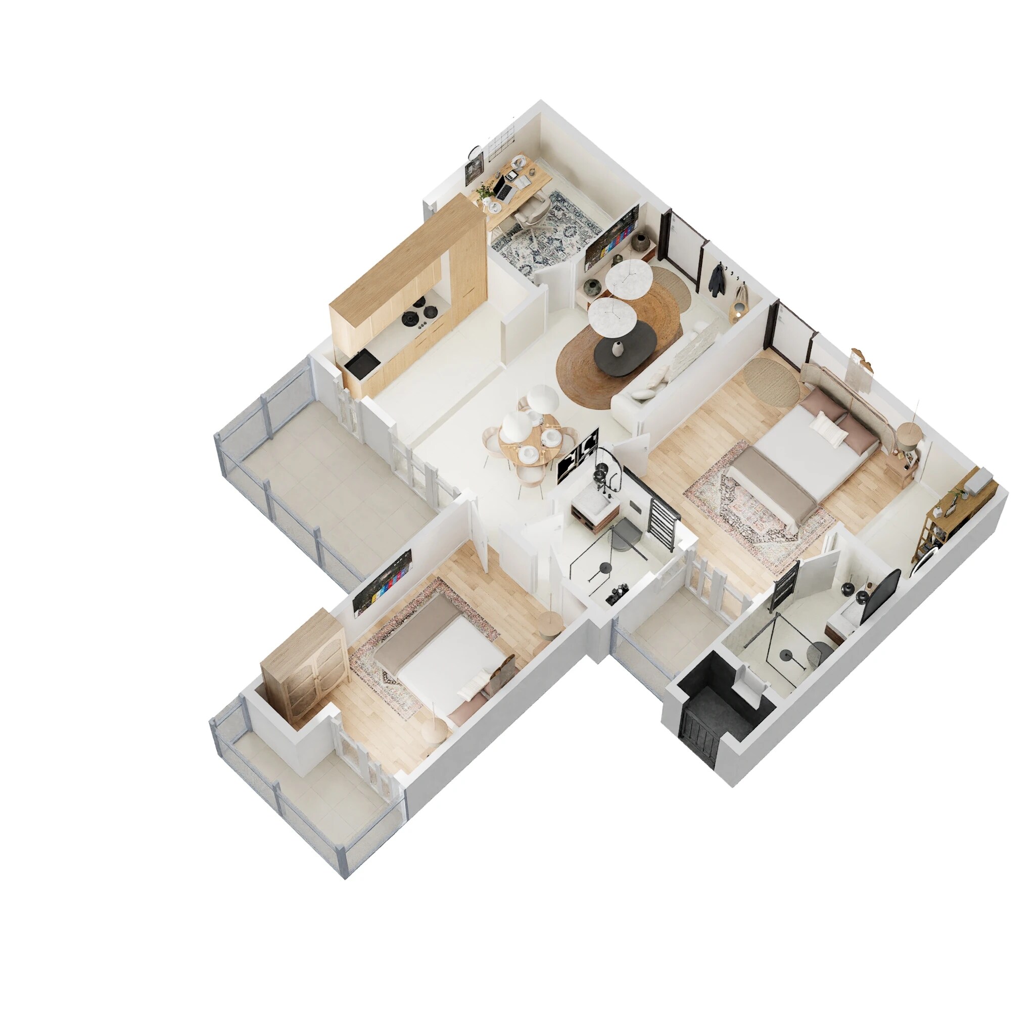 Floor plan of 2 BHK 1165 Sq. Ft. Apartment in Newtech La Palacia, Greater Noida