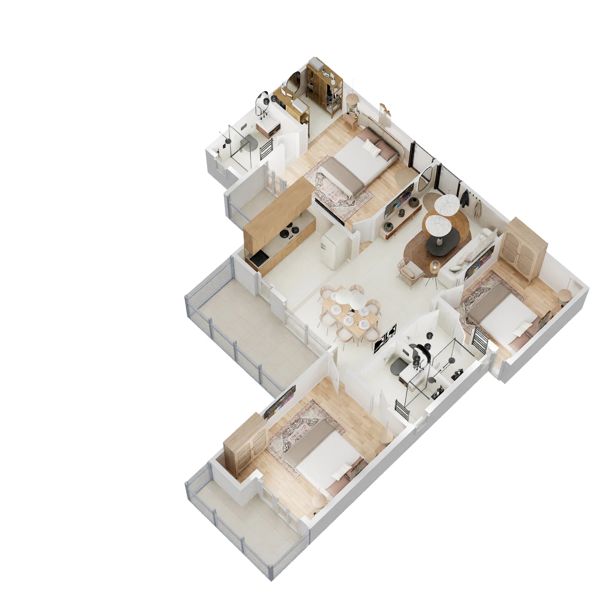 Floor plan of 3 BHK 1425 Sq. Ft. Apartment in Newtech La Palacia, Greater Noida