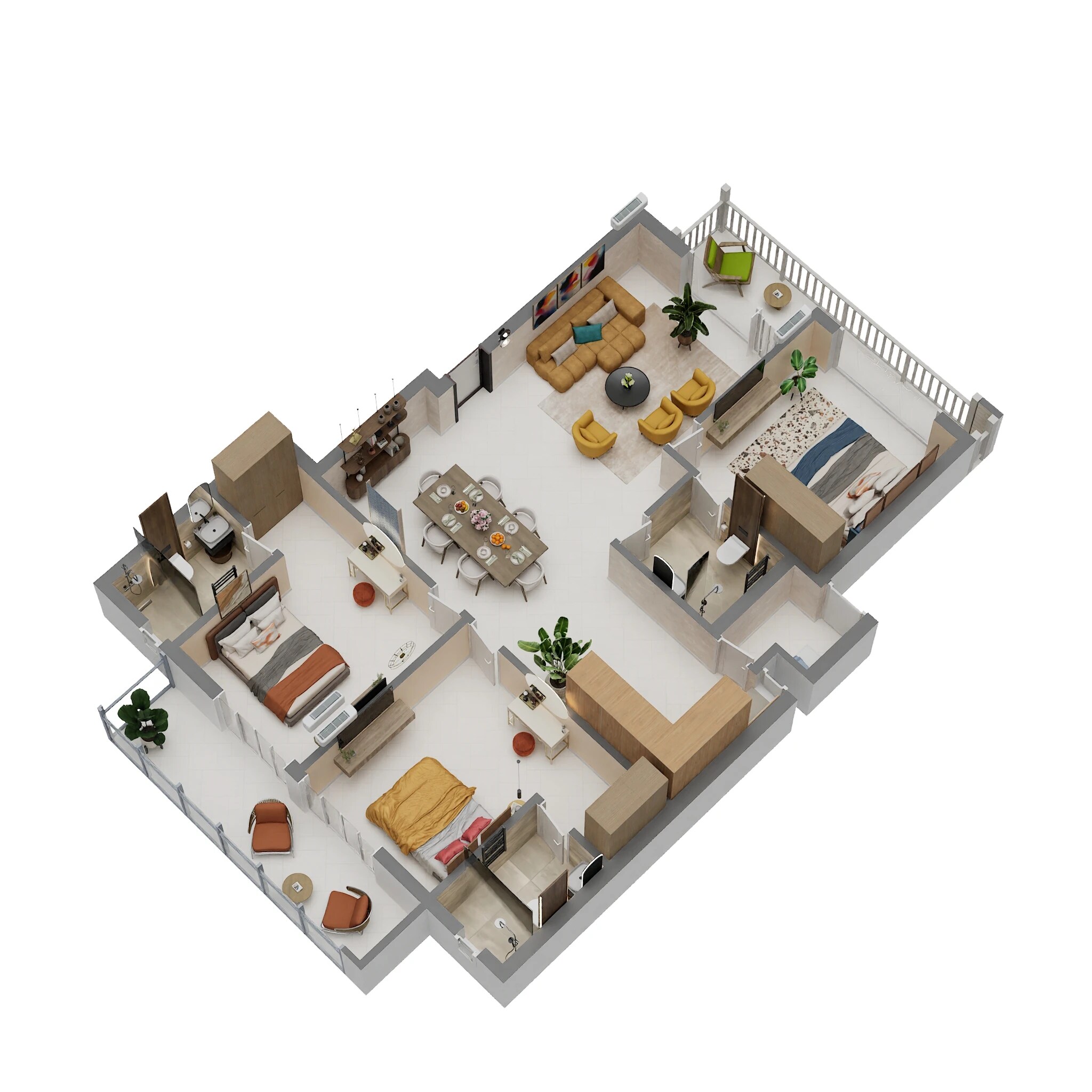 Floor plan of 3 BHK 2175 Sq. Ft. Ind Floor in Nimbus The Palm Village, Greater Noida