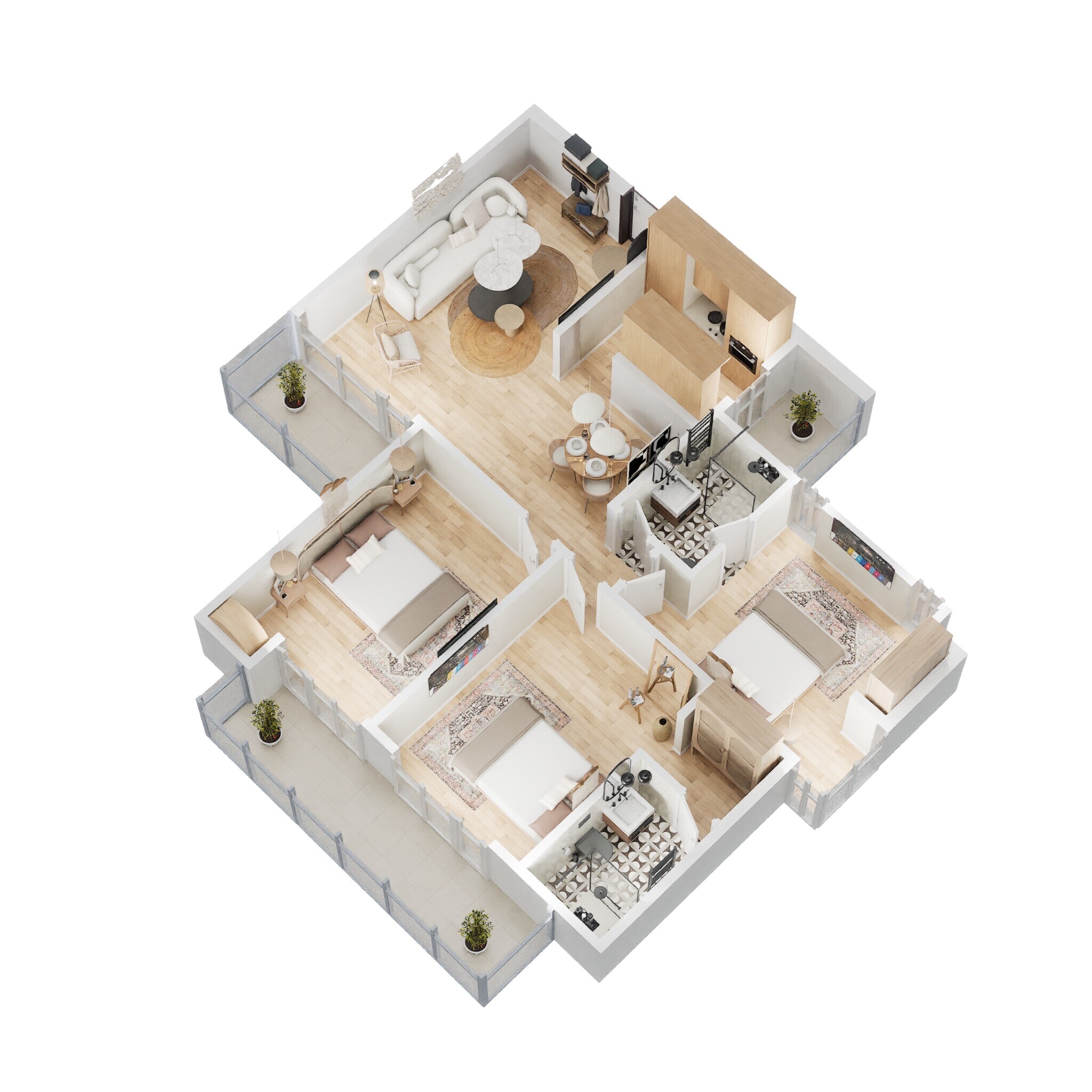 Floor plan of 3 BHK 1460 Sq. Ft. Apartment in Nirala Aspire, Greater Noida