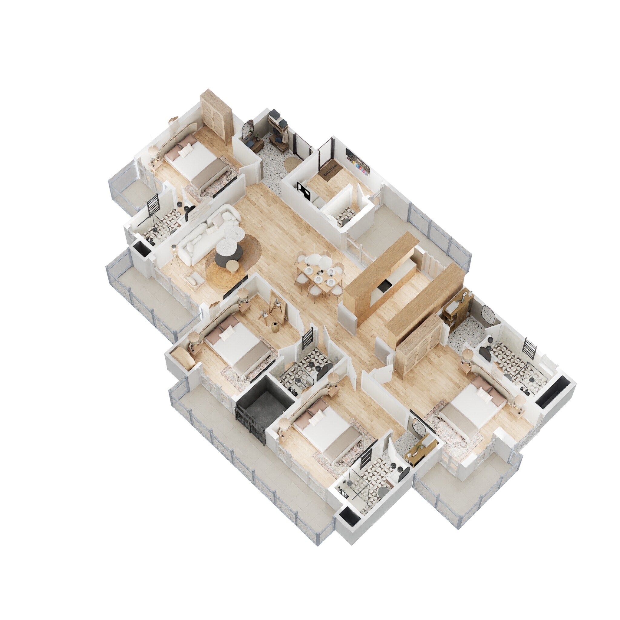 Floor plan of 4 BHK 2480 Sq. Ft. Apartment in Nirala Aspire, Greater Noida