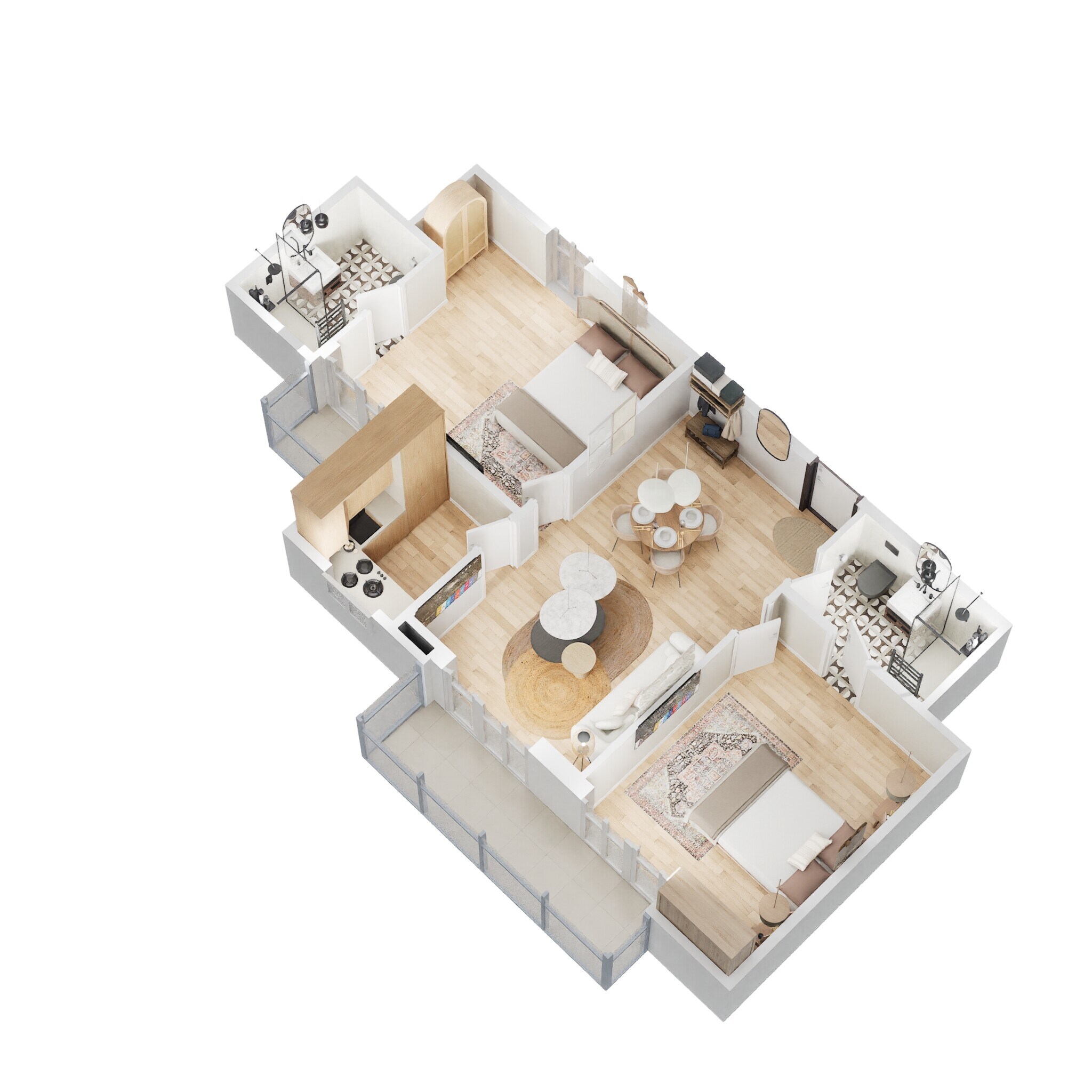 Floor plan of 2 BHK 925 Sq. Ft. Apartment in Oasis Homes, Greater Noida