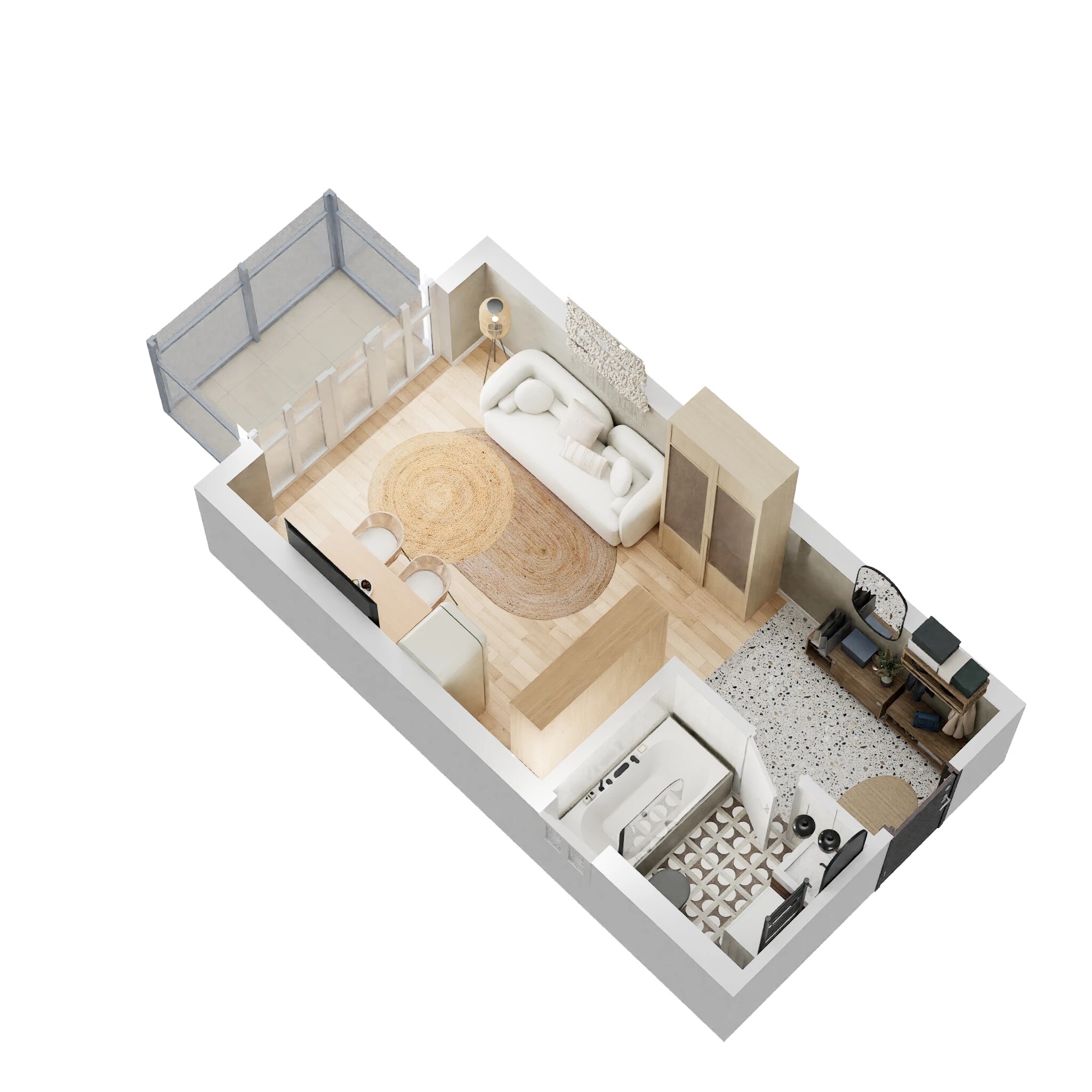 Floor plan of 1 BHK 455 Sq. Ft. Studio in Oasis Venetia Heights, Greater Noida