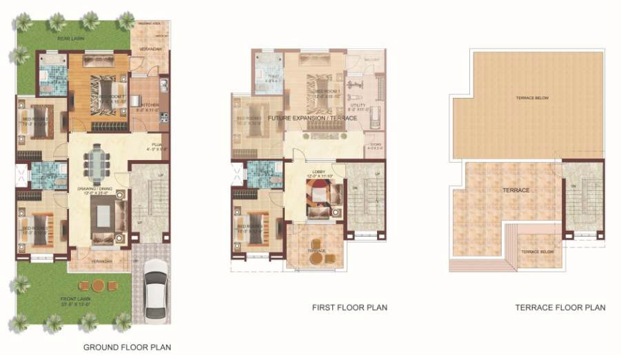 4 BHK 2110 Sq. Ft. Villa in Omaxe Palm Greens Villas