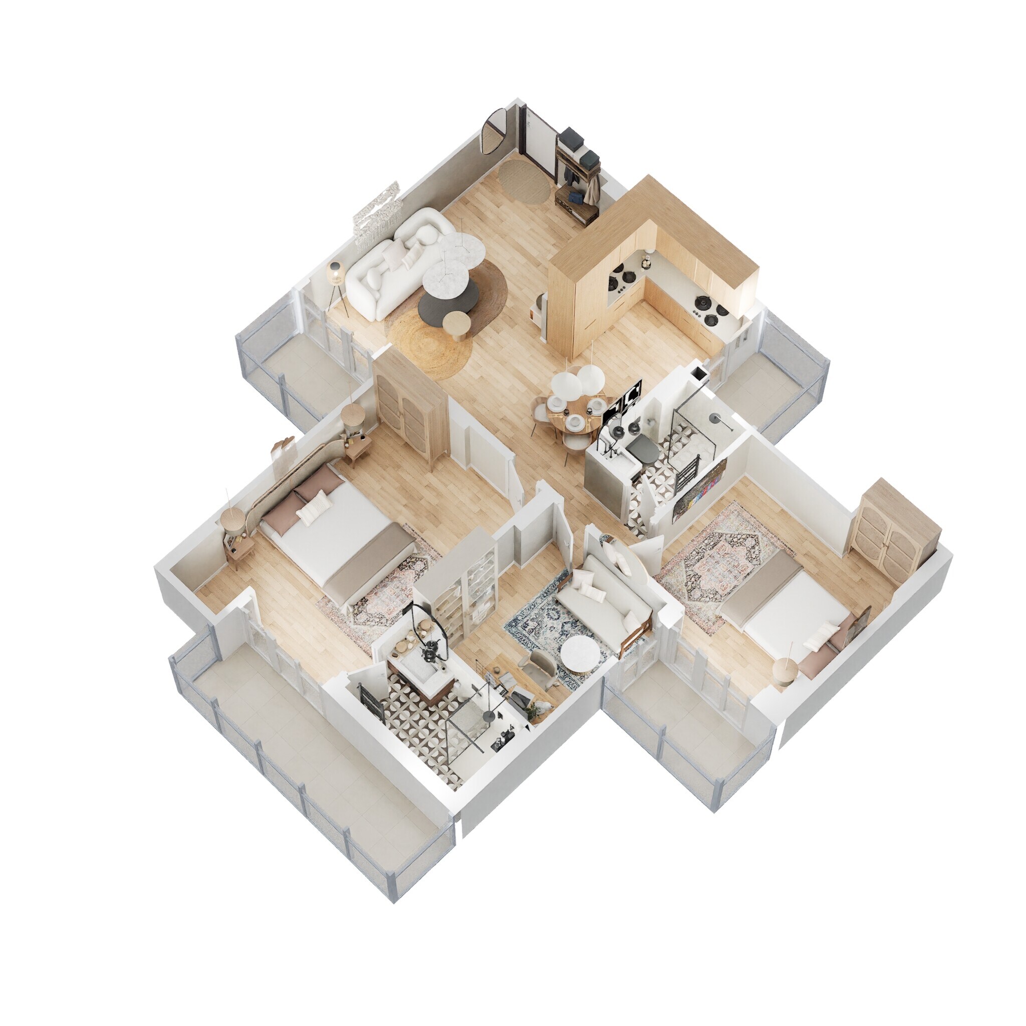 Floor plan of 2 BHK 1350 Sq. Ft. Apartment in Panchsheel Greens II, Greater Noida