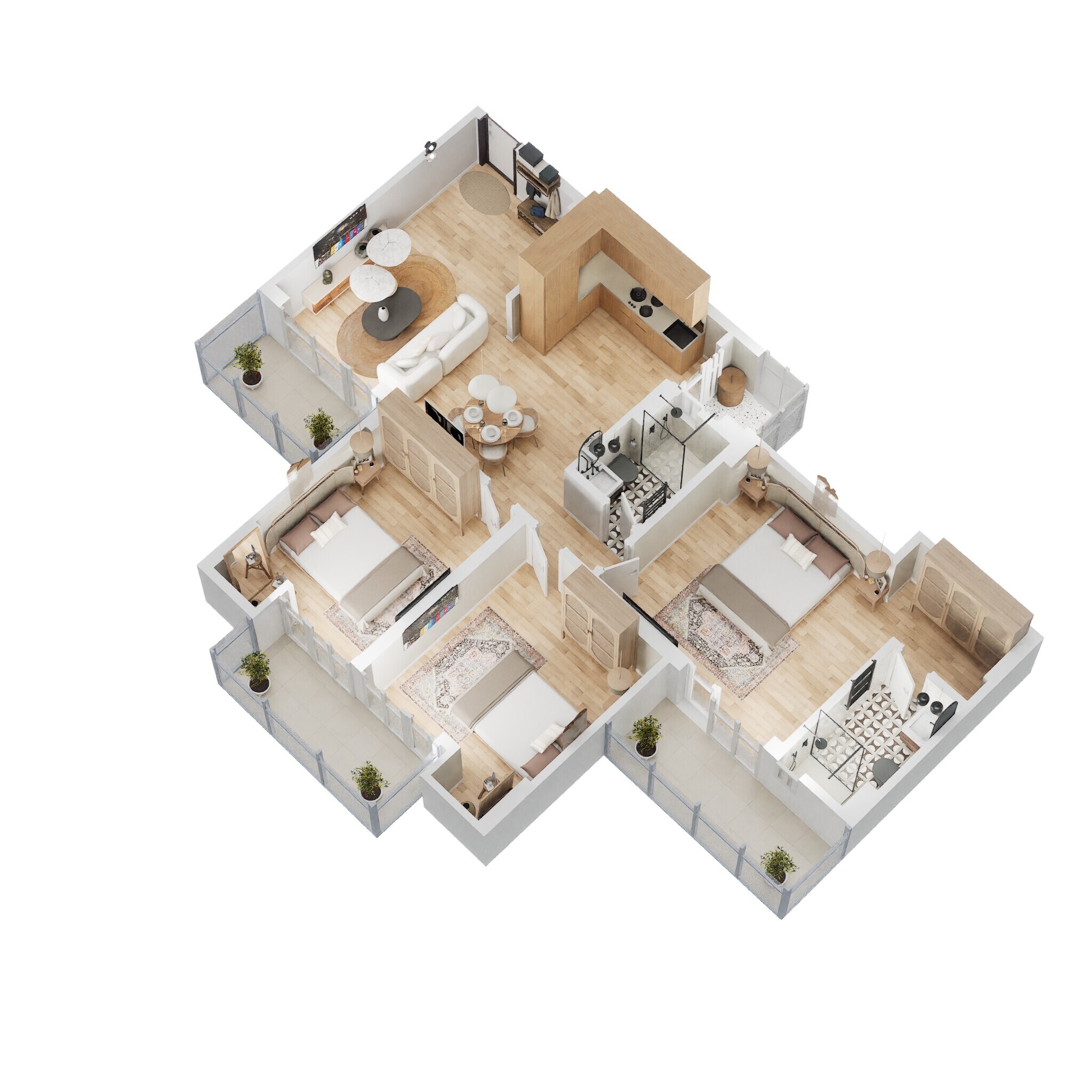 Floor plan of 3 BHK 1480 Sq. Ft. Apartment in Panchsheel Greens II, Greater Noida