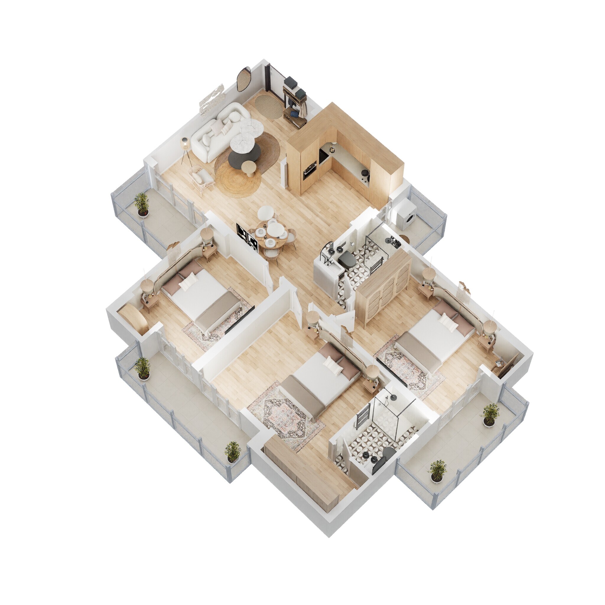 Floor plan of 3 BHK 1510 Sq. Ft. Apartment in Panchsheel Greens II, Greater Noida