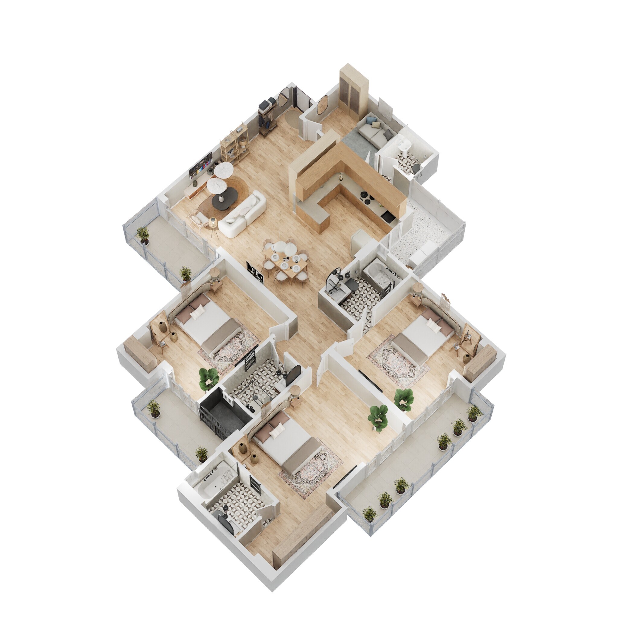 Floor plan of 3 BHK 1820 Sq. Ft. Apartment in Panchsheel Greens II, Greater Noida