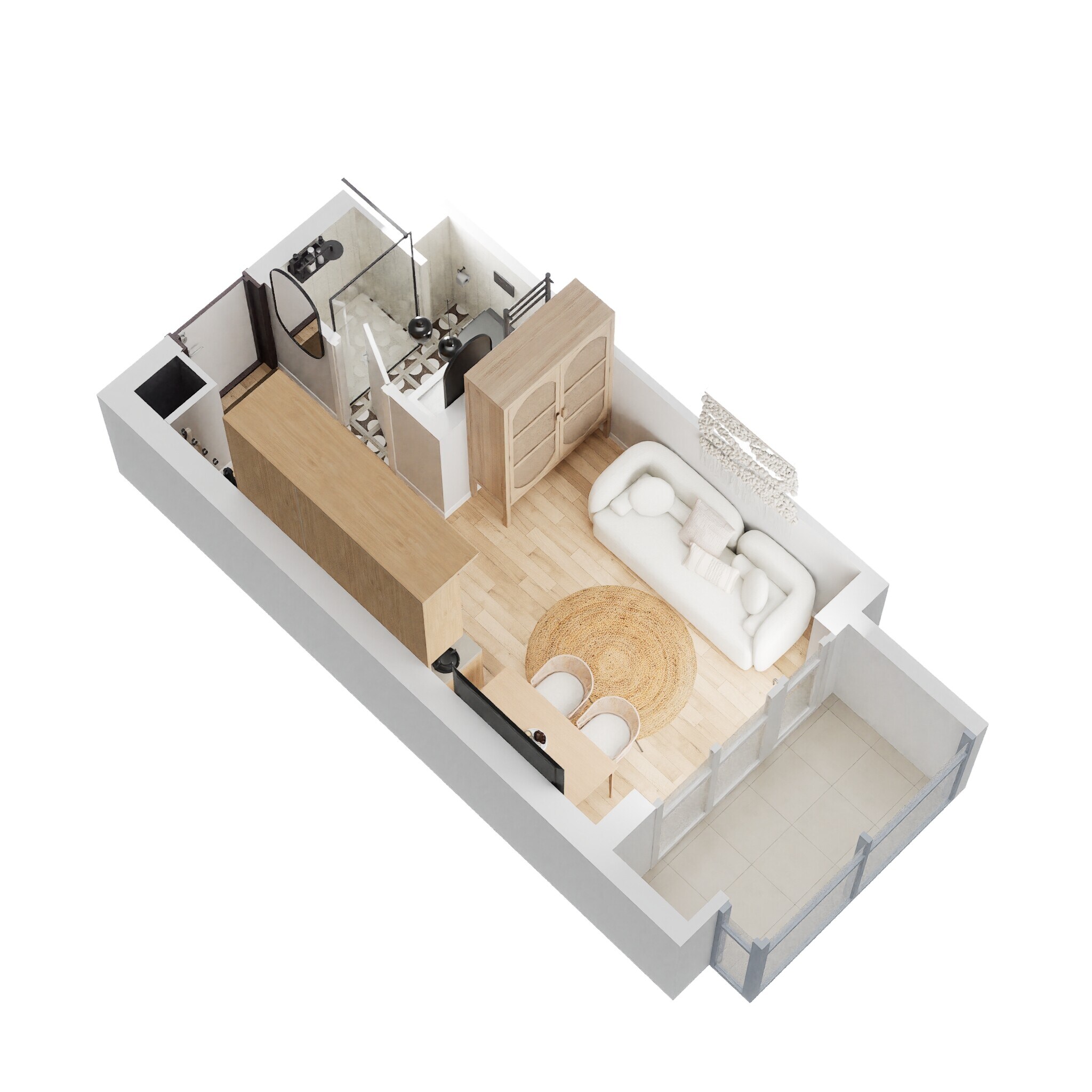 Floor plan of 1 BHK 435 Sq. Ft. Apartment in Paramount Golfforeste, Greater Noida