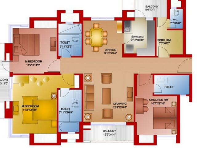 3 BHK 1865 Sq. Ft. Apartment