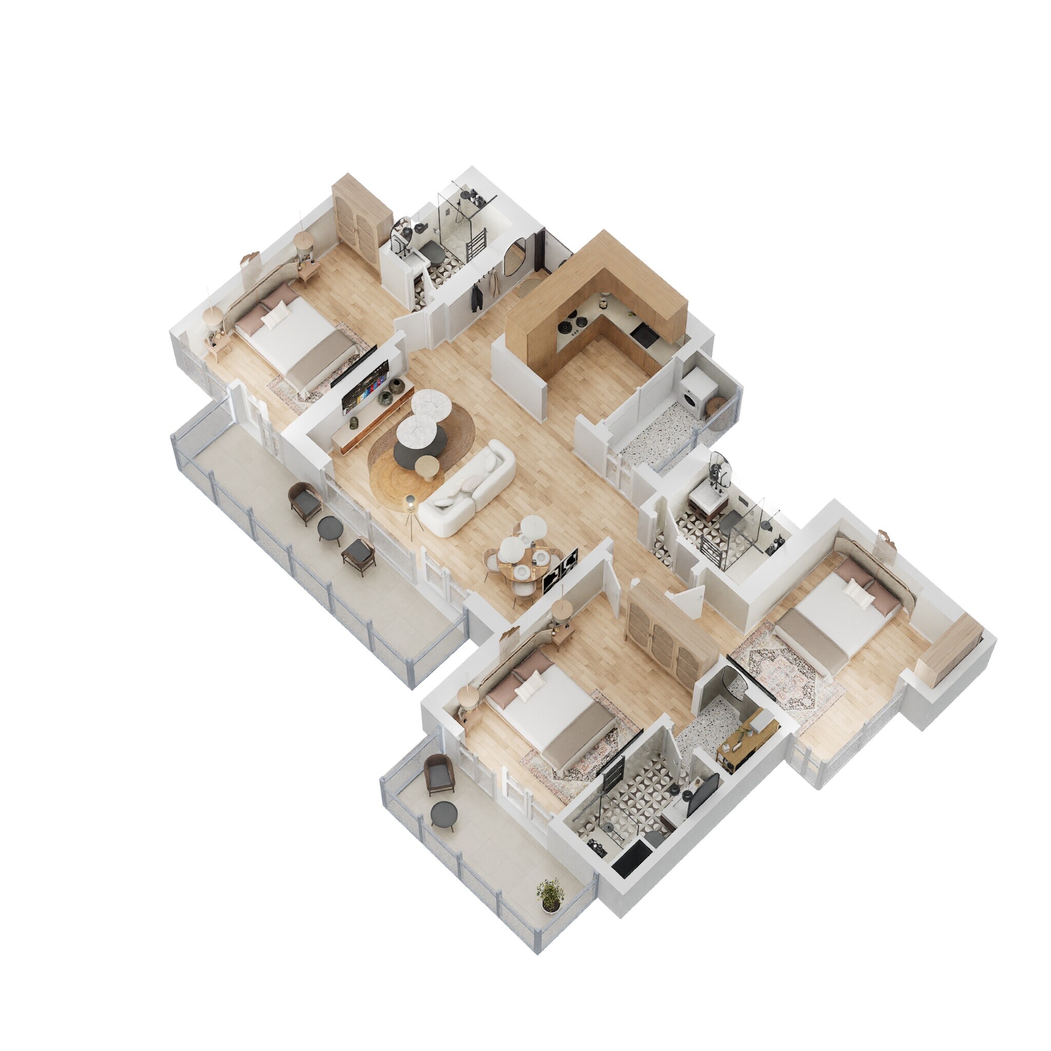 Floor plan of 3 BHK 1615 Sq. Ft. Apartment in Presithum Phase II, Greater Noida