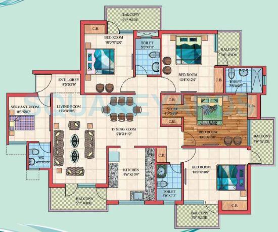 4 BHK 2190 Sq. Ft. Apartment