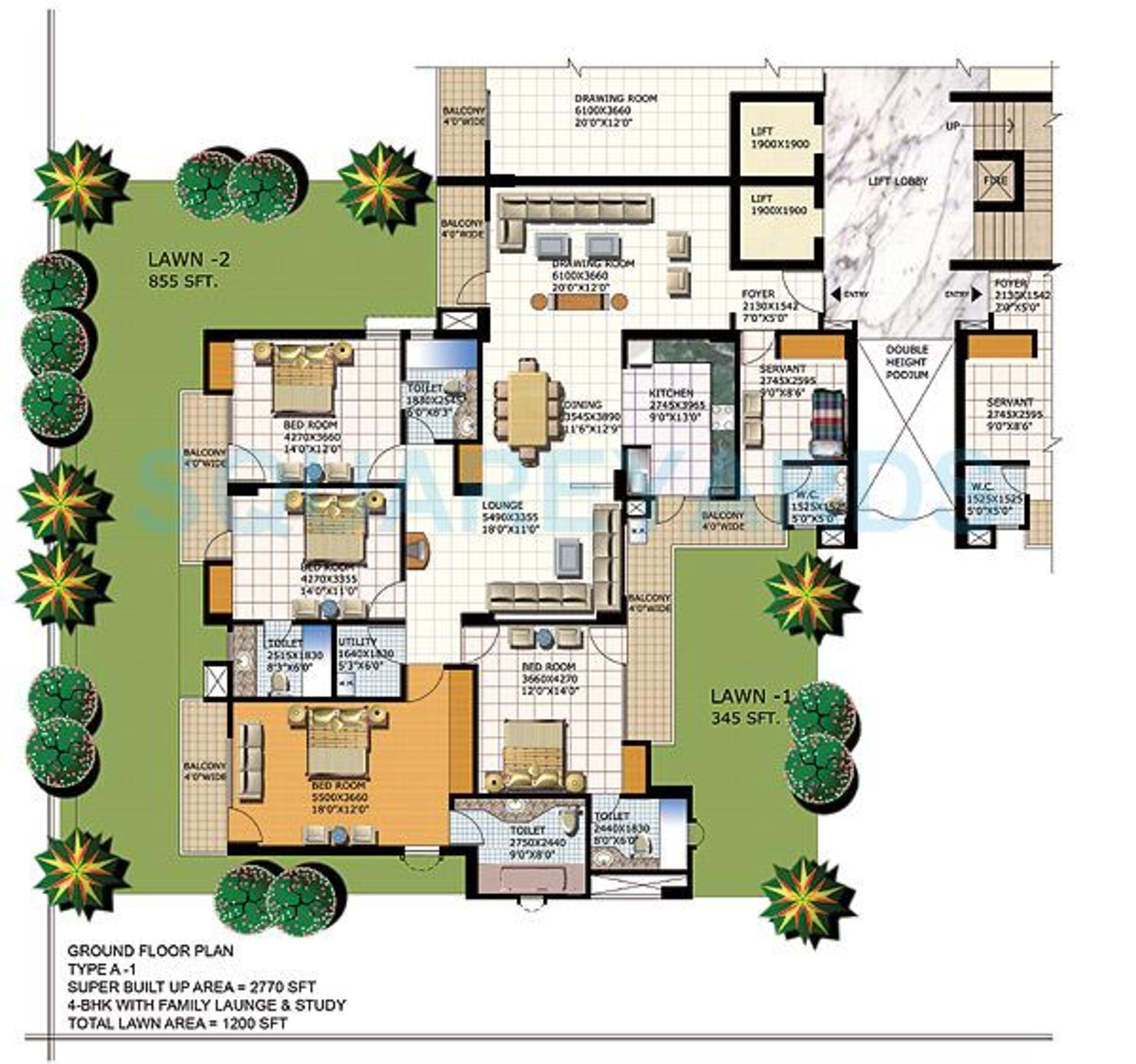 purvanchal heights apartment 4bhk 2770sqft 1