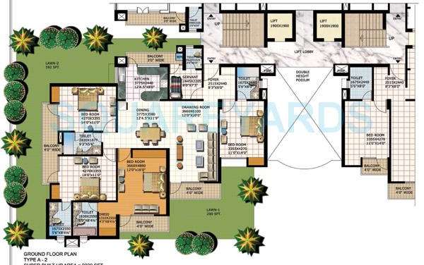 purvanchal heights apartment 4bhk lawn 2320sqft 1