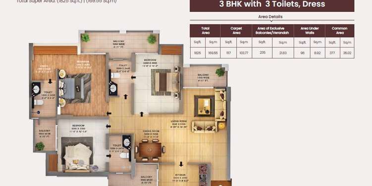 purvanchal royal city ii apartment 3 bhk 1825sqft 20220206180240