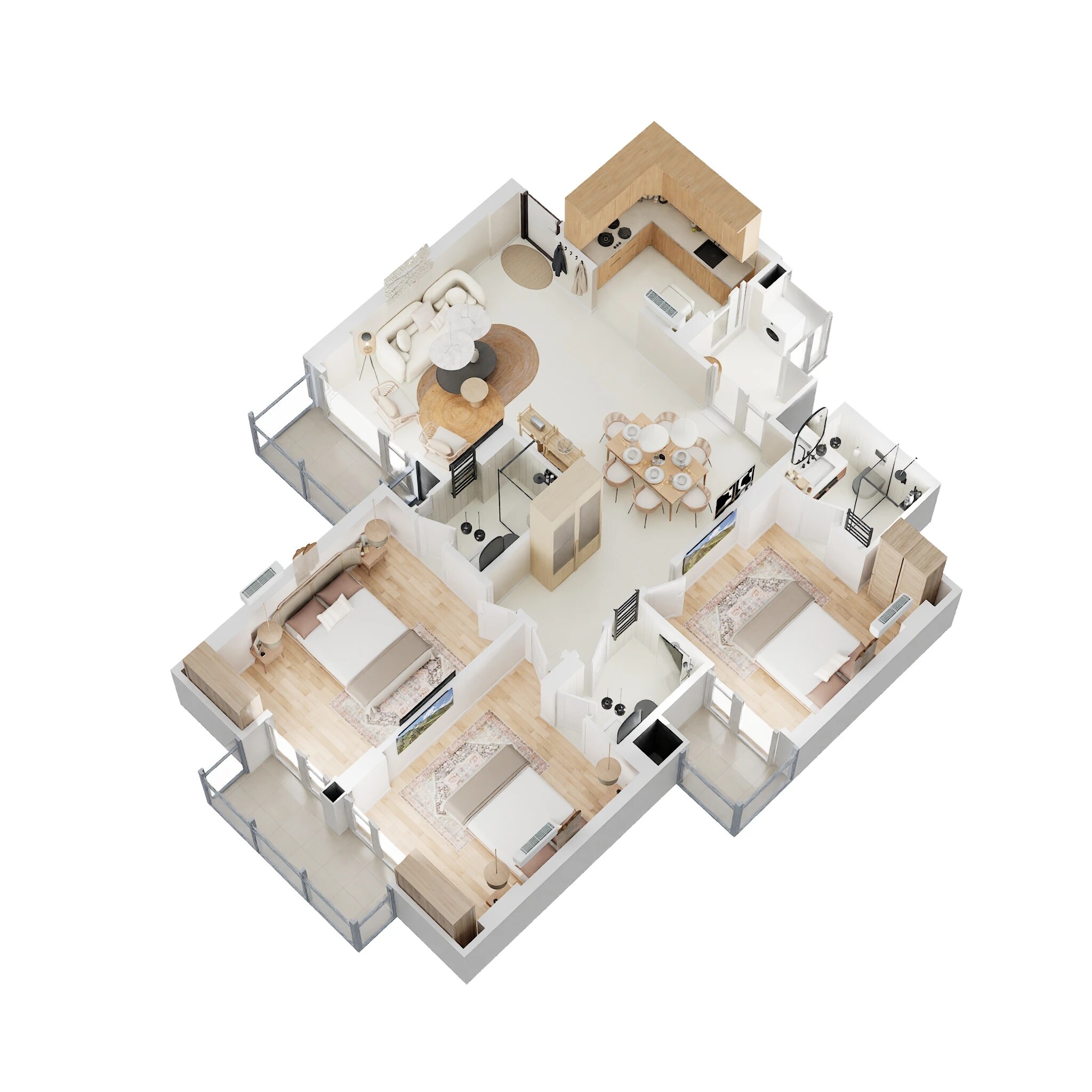 Floor plan of 3 BHK 1720 Sq. Ft. Apartment in Purvanchal Sunbliss, Greater Noida