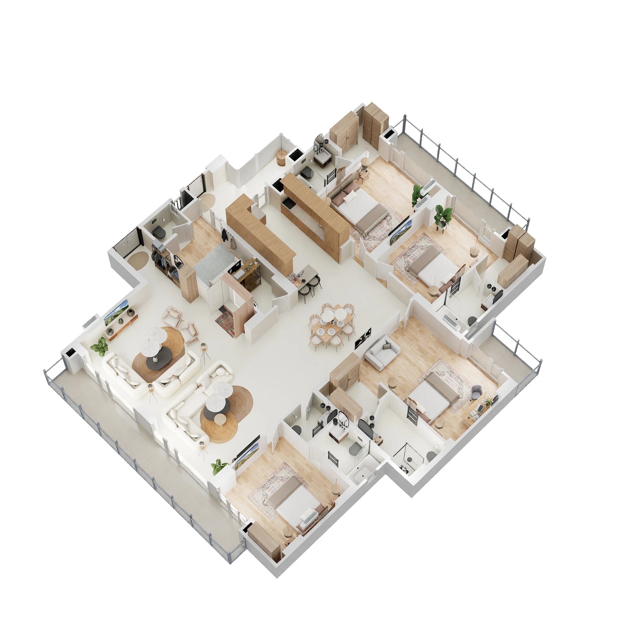 Floor plan of 4 BHK 3695 Sq. Ft. Apartment in Purvanchal Sunbliss, Greater Noida