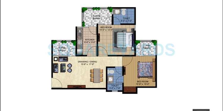rajhans residency apartment 2bhk 997sqft 1