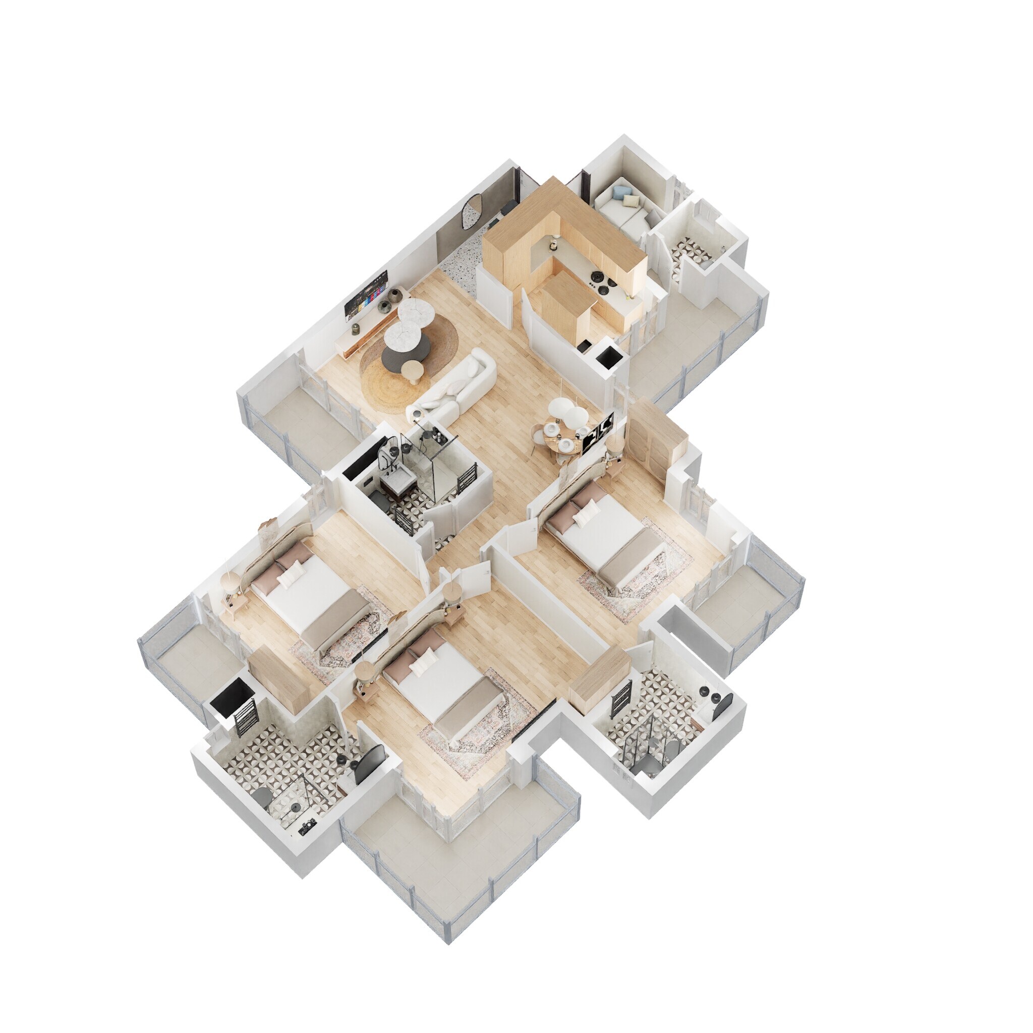Floor plan of 3 BHK 1872 Sq. Ft. Apartment in RG Luxury Homes, Greater Noida