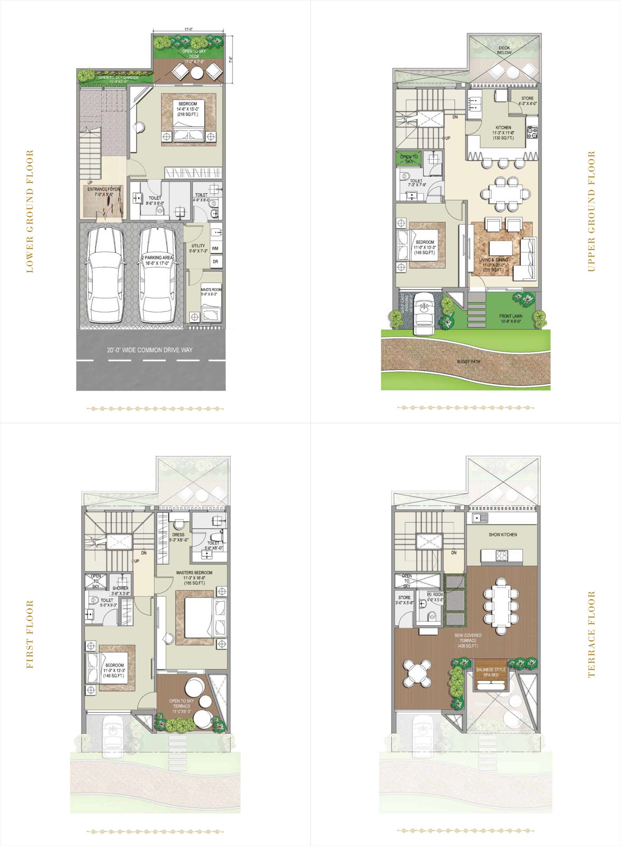 4 BHK 3005 Sq. Ft. Villa in Rise Golf Villas