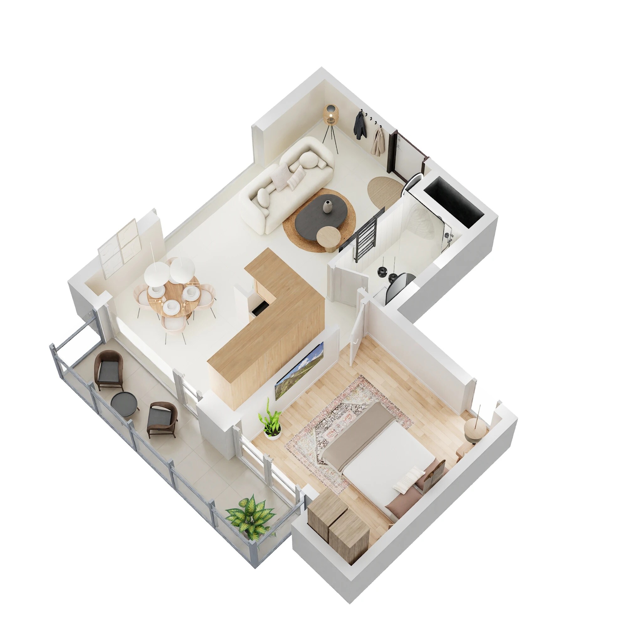 Floor plan of 1 BHK 714 Sq. Ft. Apartment in RS Signature Park, Greater Noida