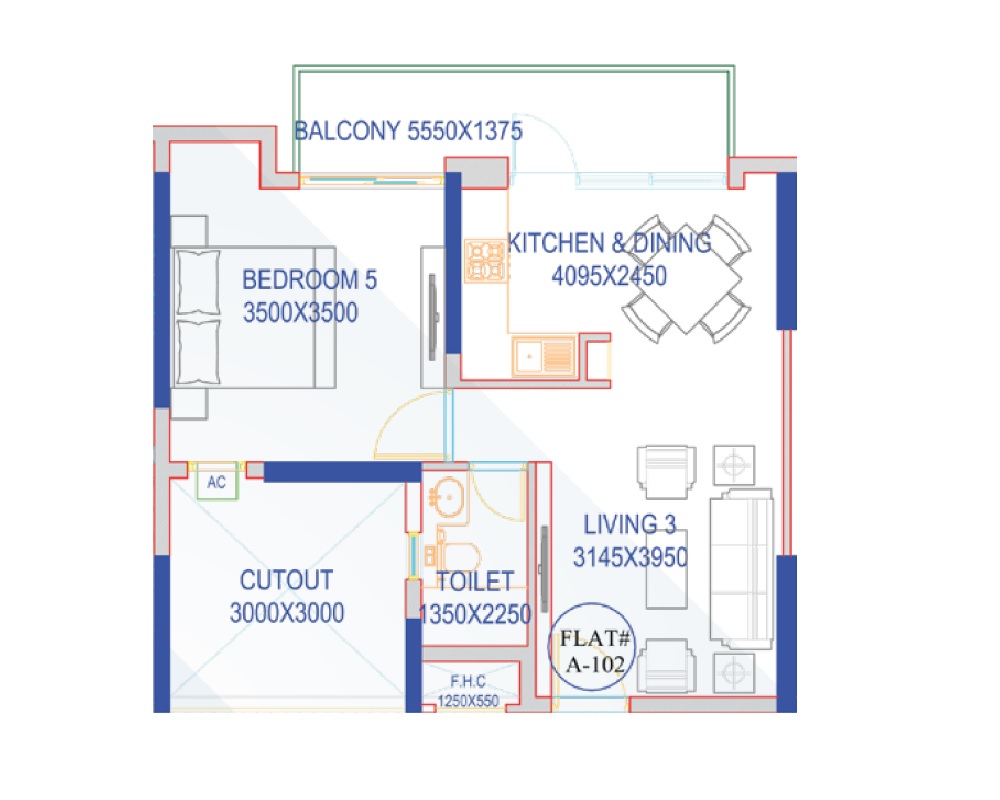 1 BHK 714 Sq. Ft. Apartment in RS Signature Park